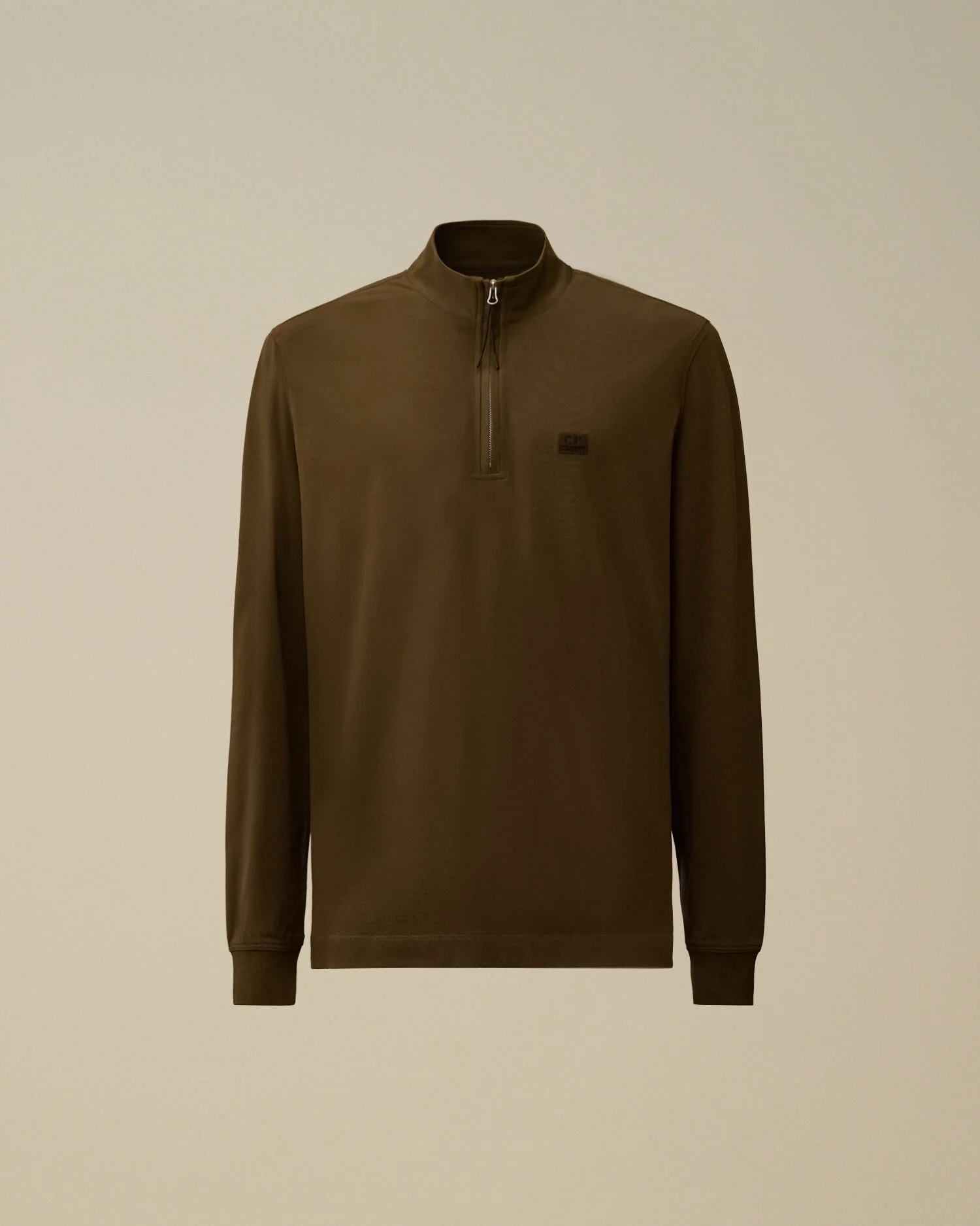 Stretch Piquet Half Zip Long Sleeve Polo - 1