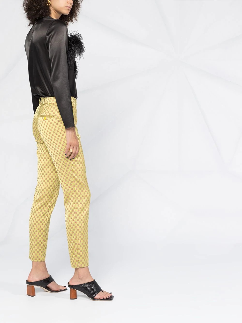 high-waisted cropped trousers - 4