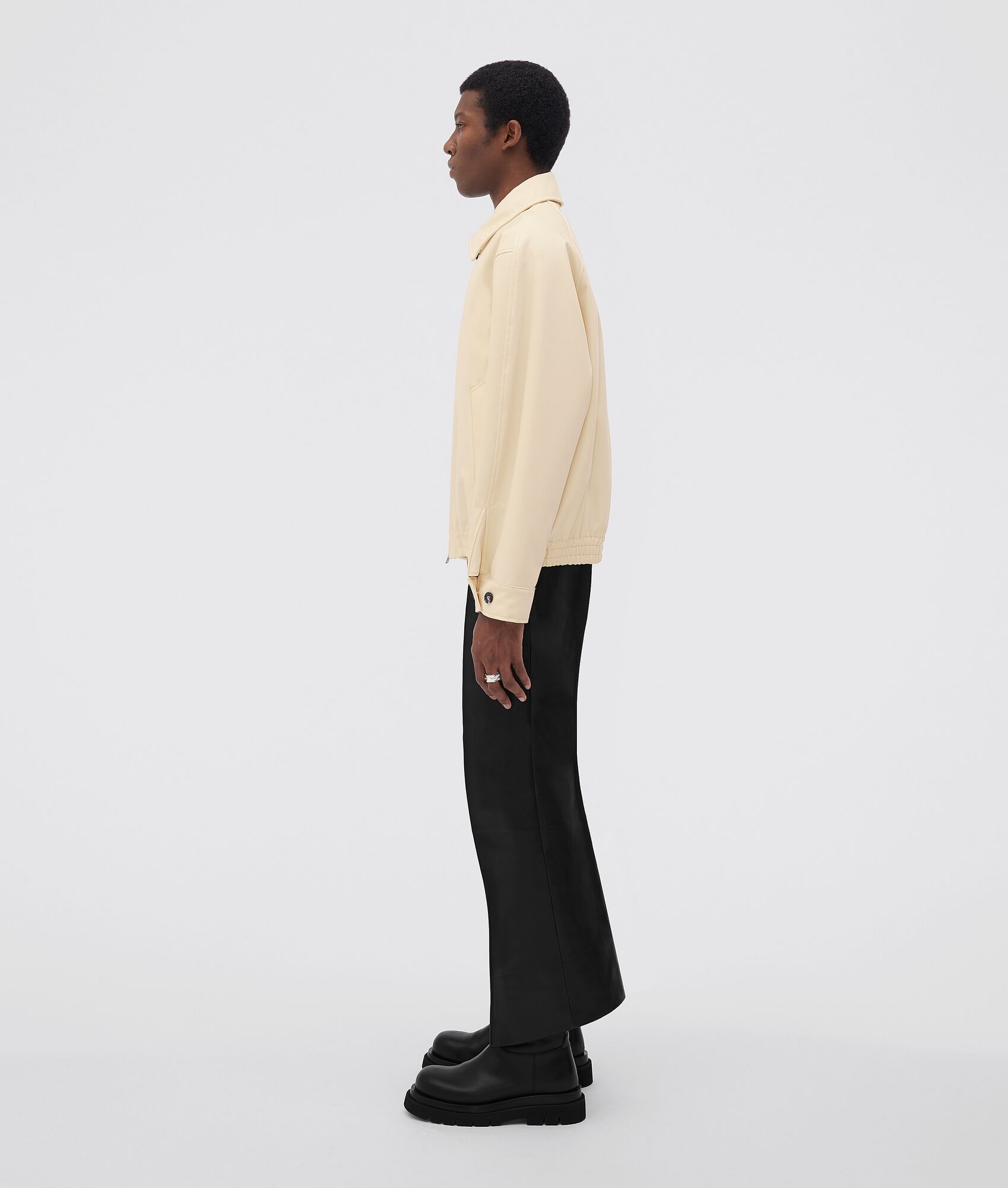 technical bonded wool twill jacket - 2