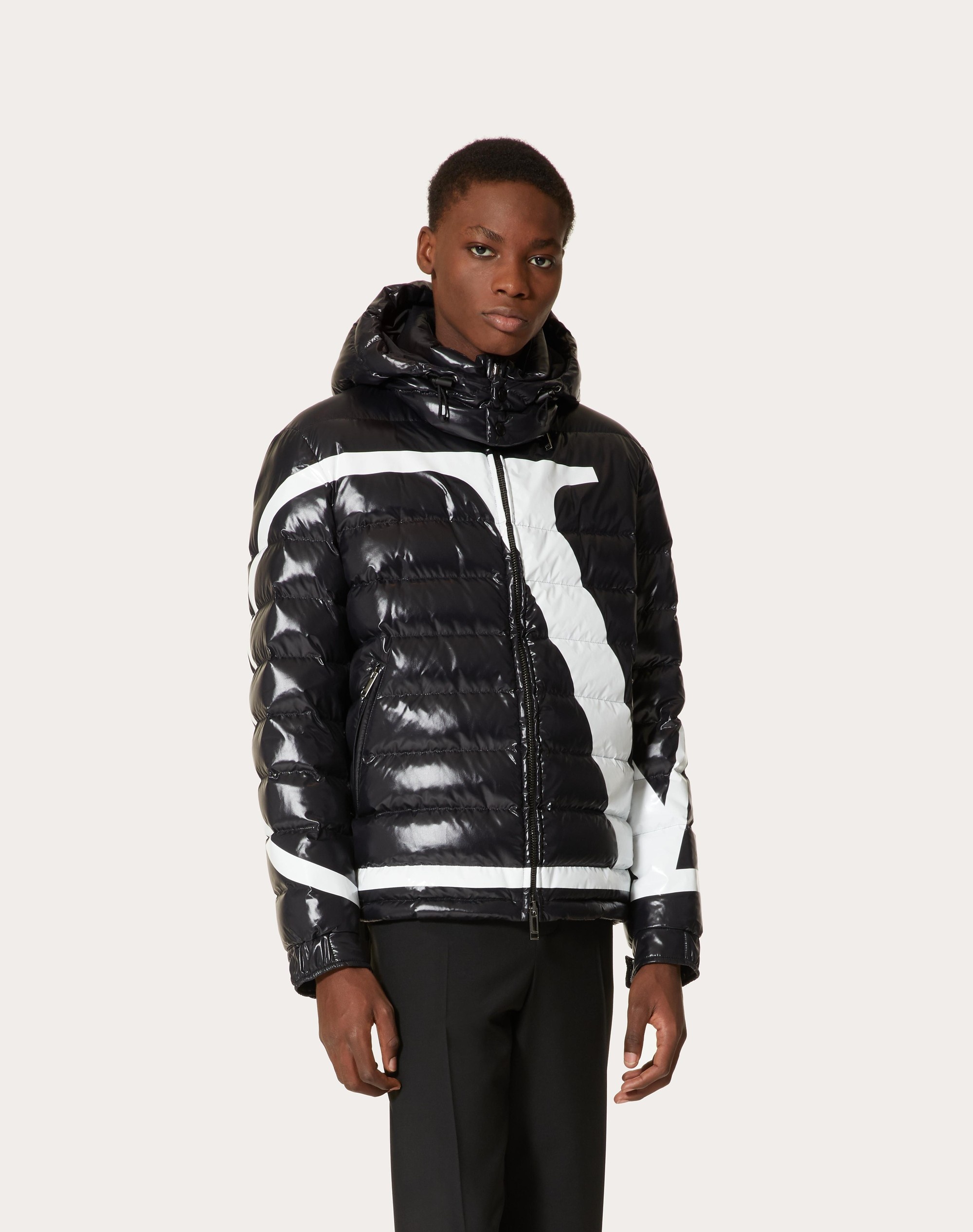 NYLON PUFFER JACKET WITH VLOGO SIGNATURE PRINT - 3