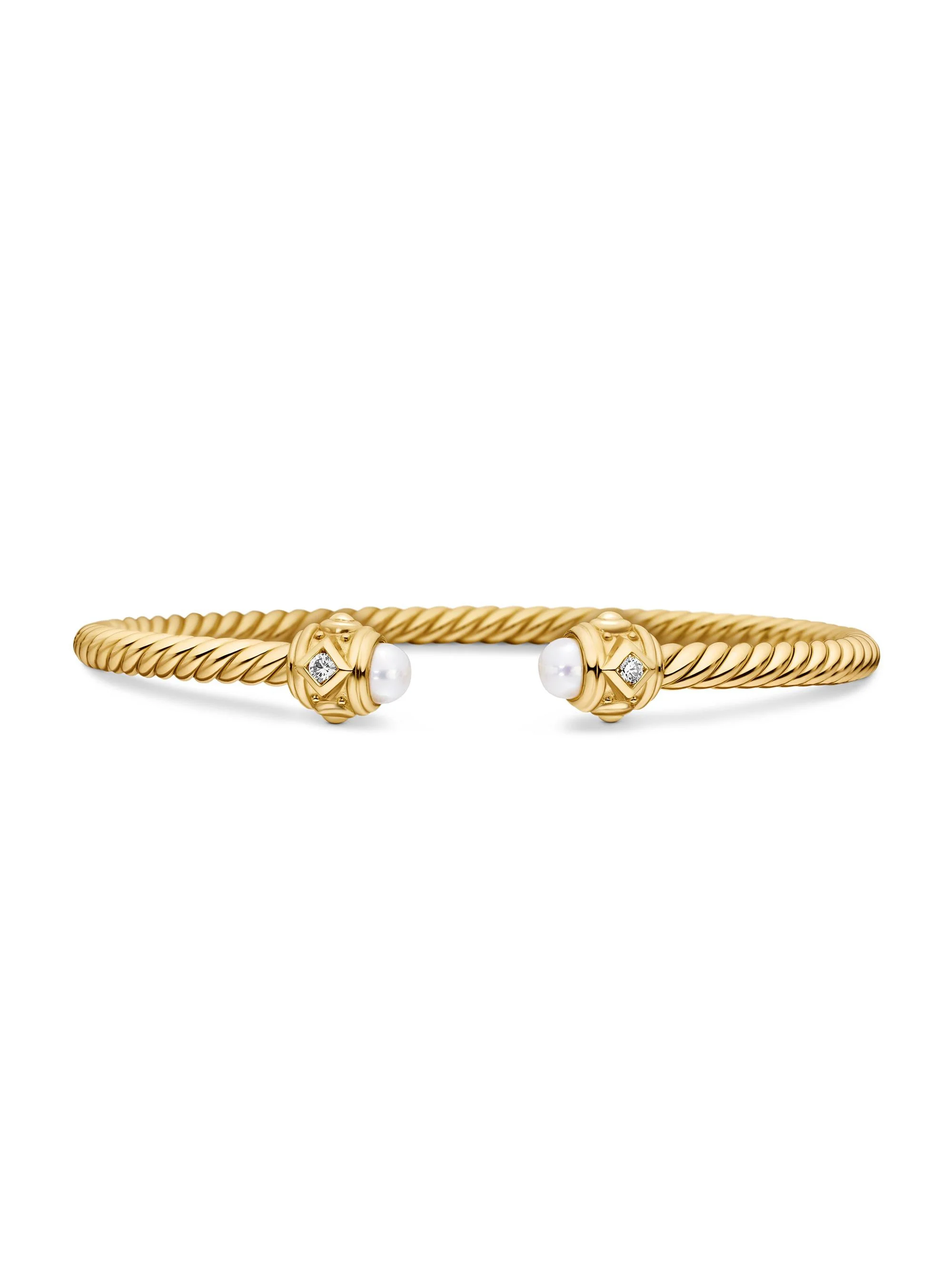 Women's Renaissance Cablespira Bracelet in 18K Yellow Gold - Pearl - 1
