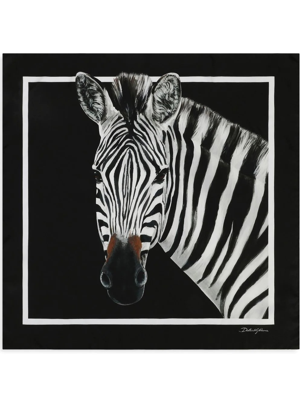 zebra-print silk foulard - 1