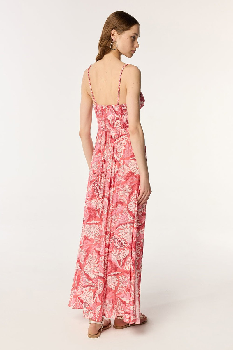 Poupette St Barth Long Dress Cara - Pink Tiger Lily outlook