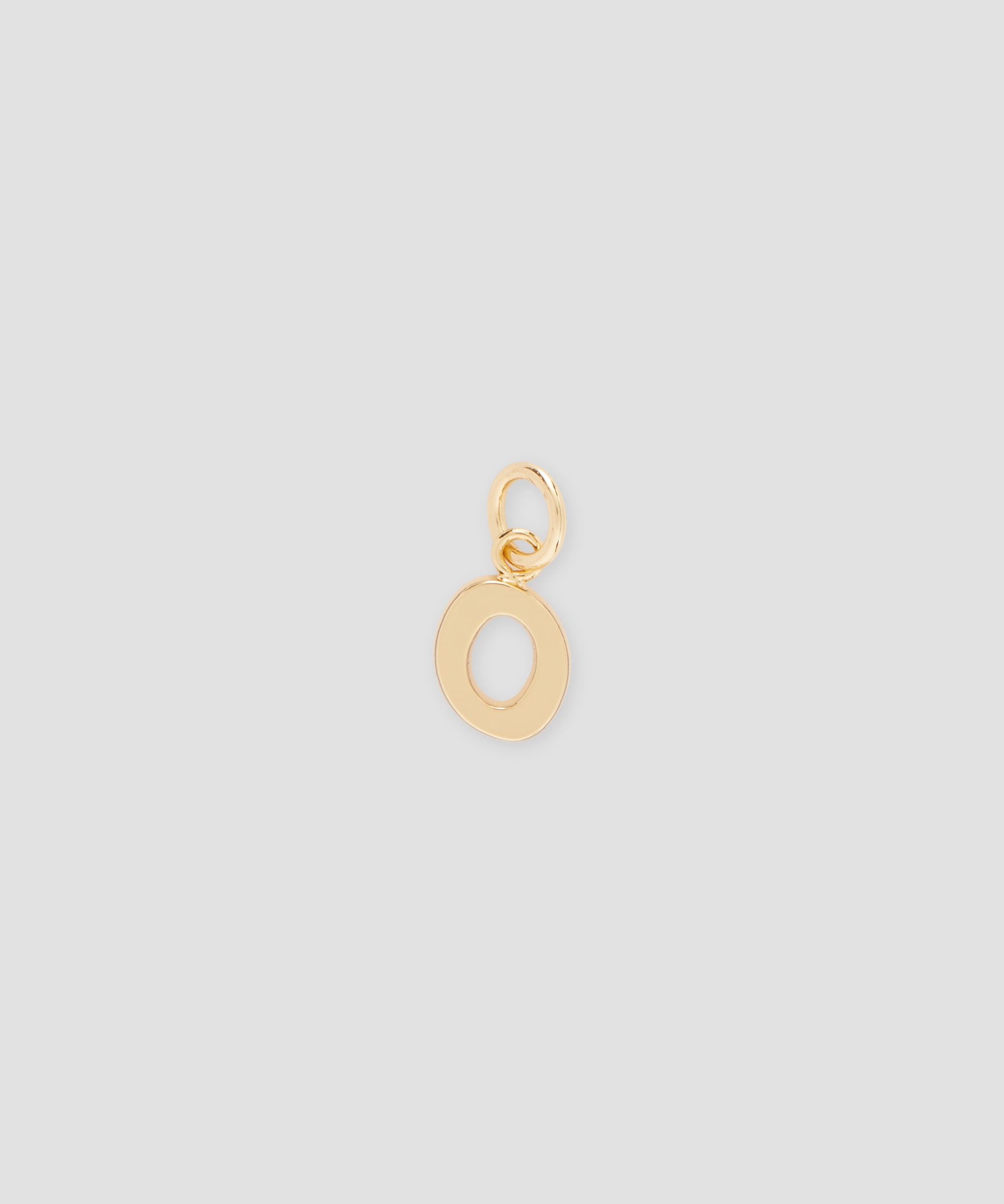 Brass letter O charm - 1