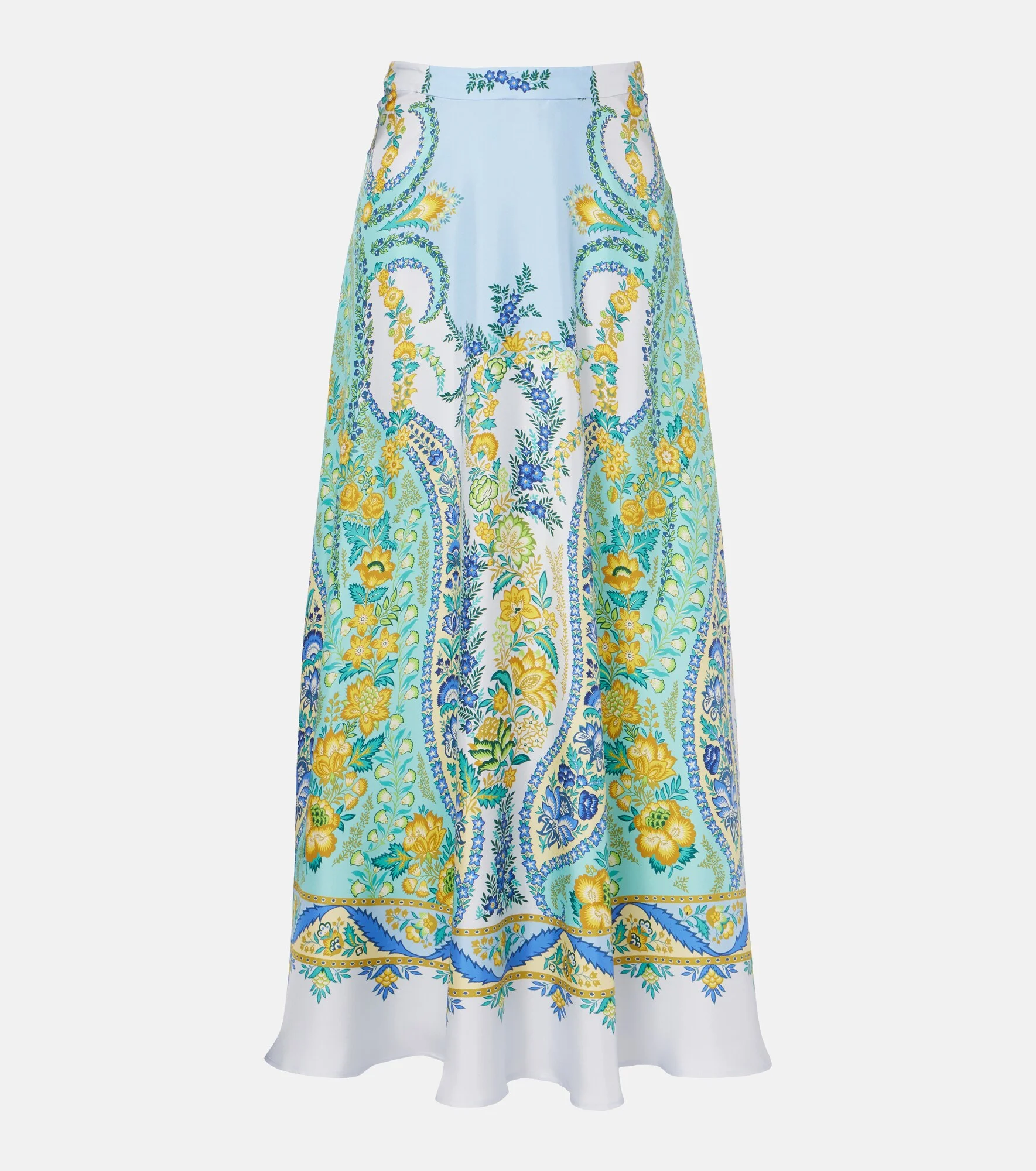 Floral silk maxi skirt - 1