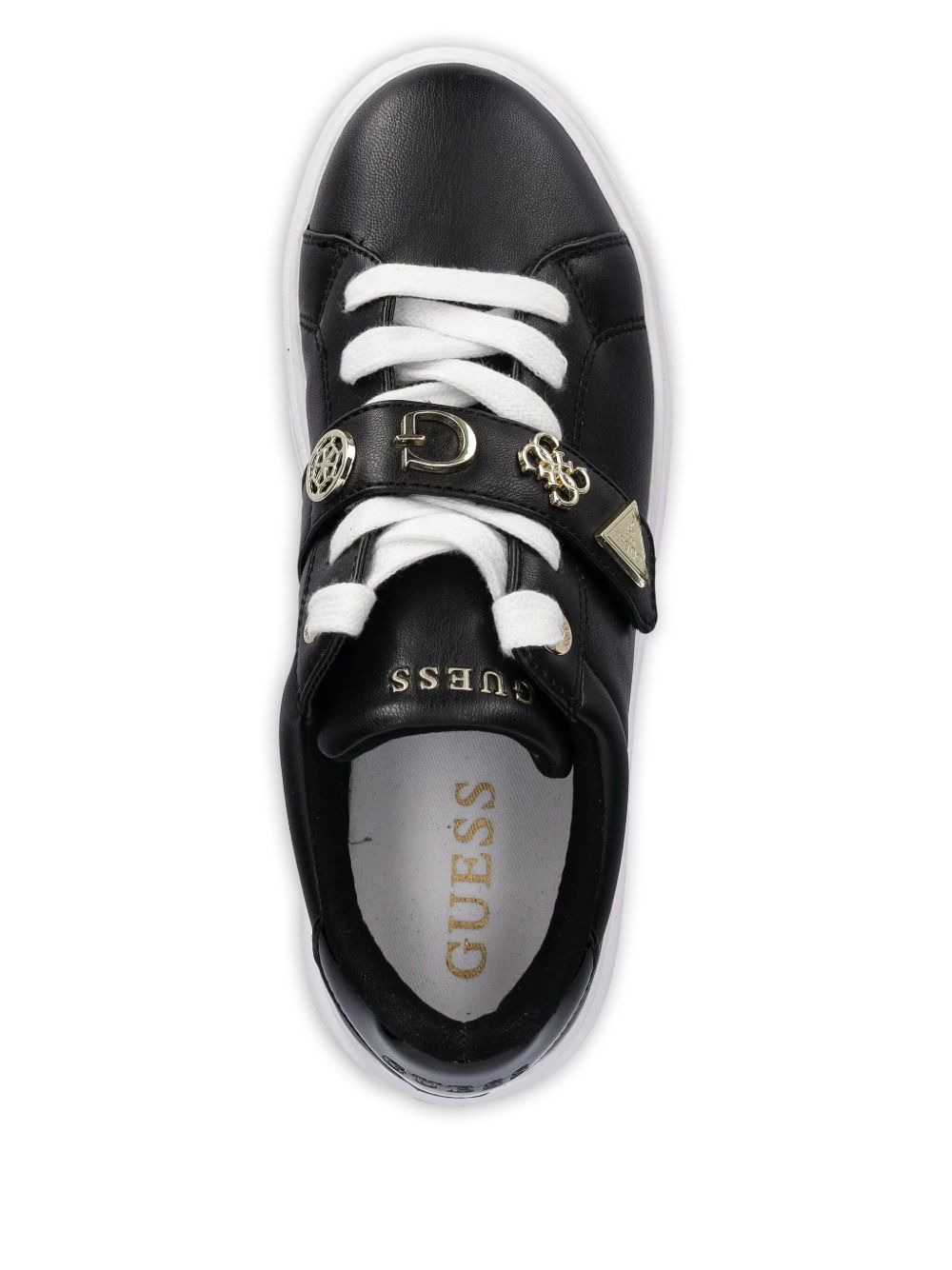logo-plaque strap sneakers - 4