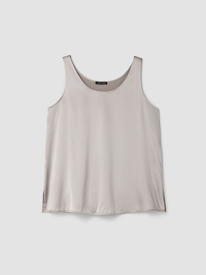 Stretch Silk Charmeuse Scoop Neck Tank 1