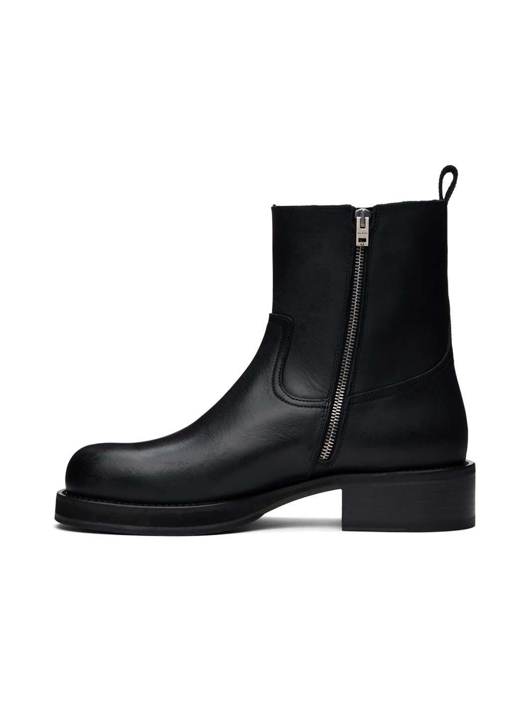 Black Leather Waxed Boots - 3
