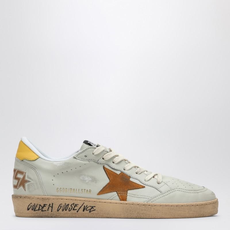 Golden Goose Golden Goose Ballstar Ivory/Brown/Yellow Sneaker