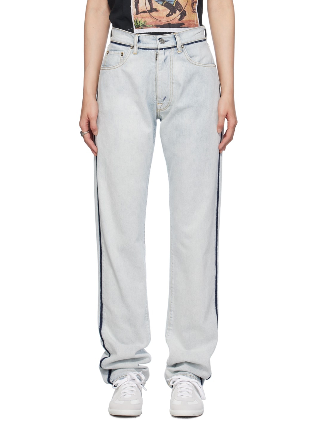 Blue Straight-Leg Jeans - 1