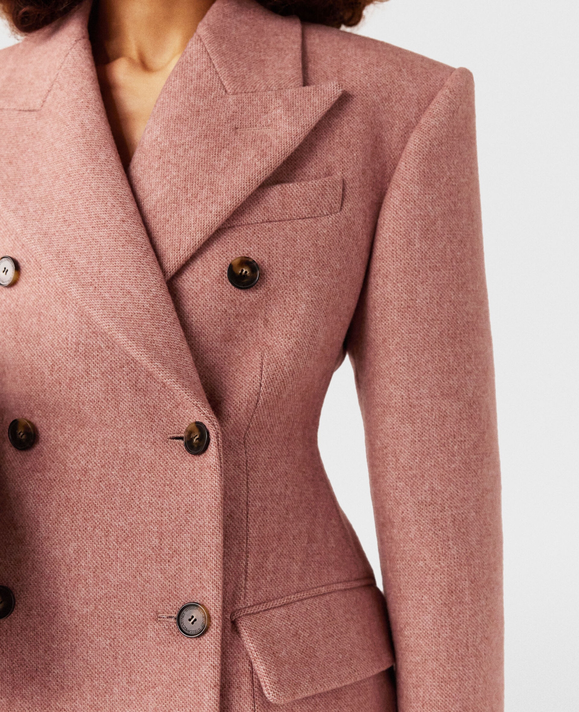 Double Breasted Moulded Blazer - 3