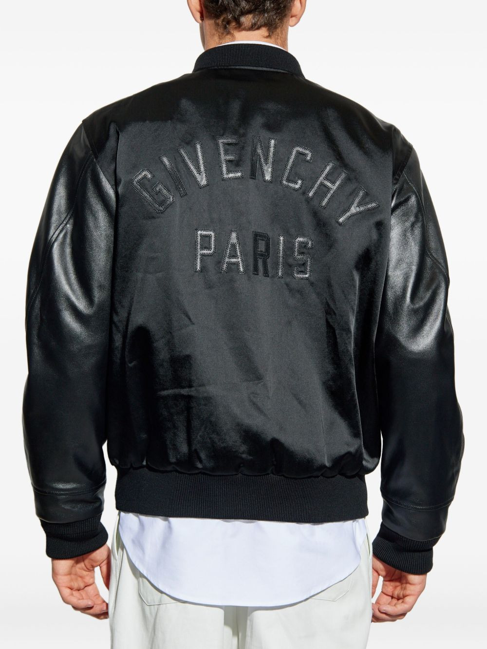 logo-lettering bomber jacket - 4