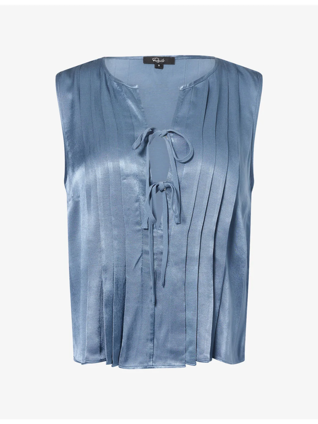 Aja Pleated Satin Top - 1