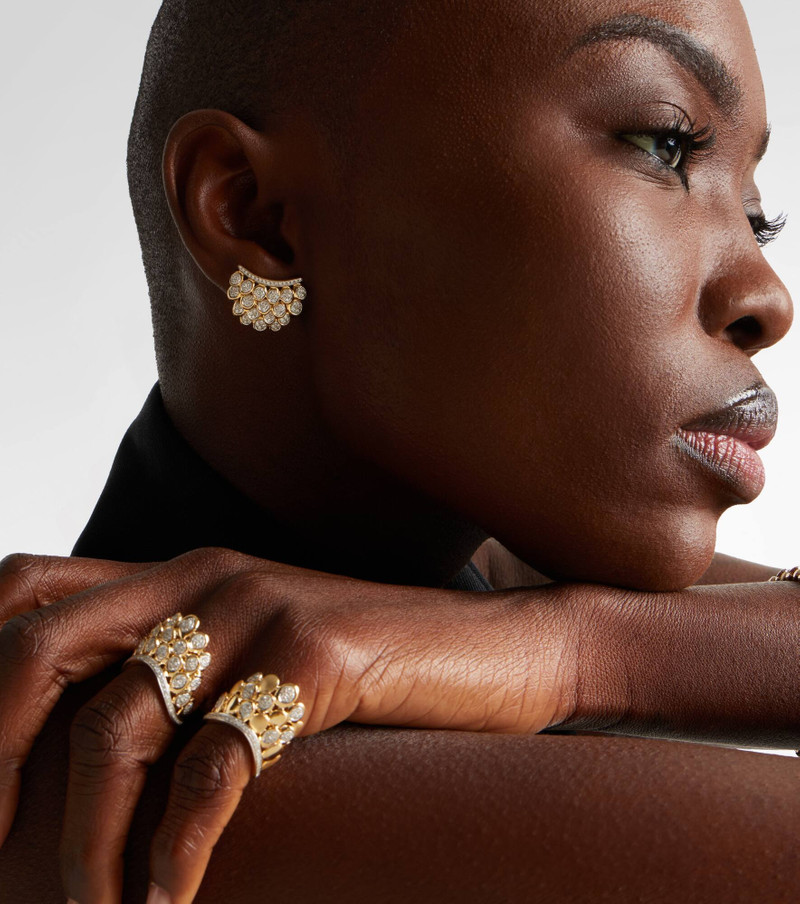 RAINBOW K Blossom 14kt gold single earring with diamonds outlook