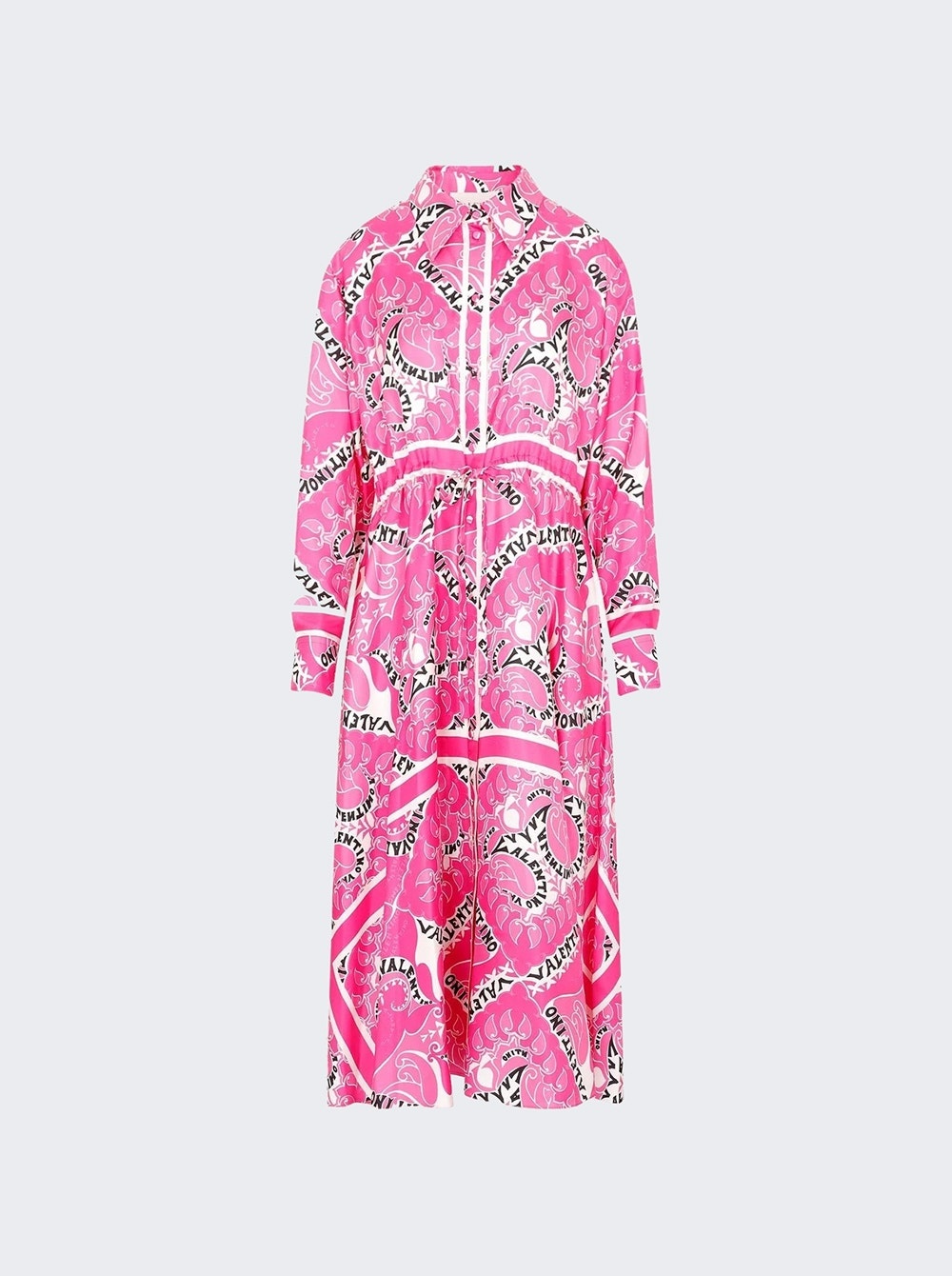 Printed Long Sleeve Dress Pink - 1