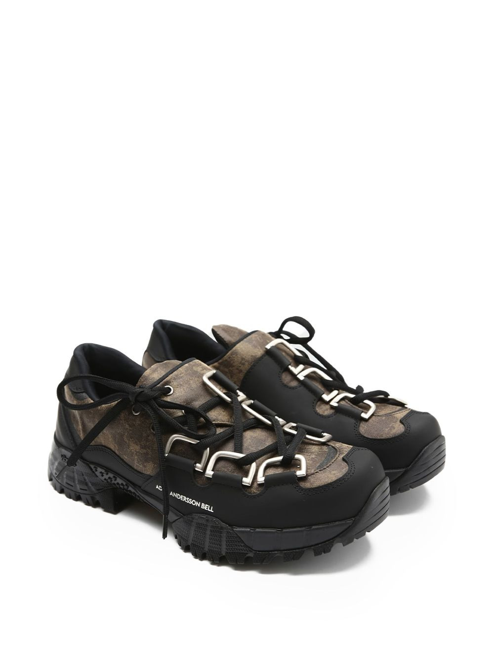 lace-up panelled trainers - 2