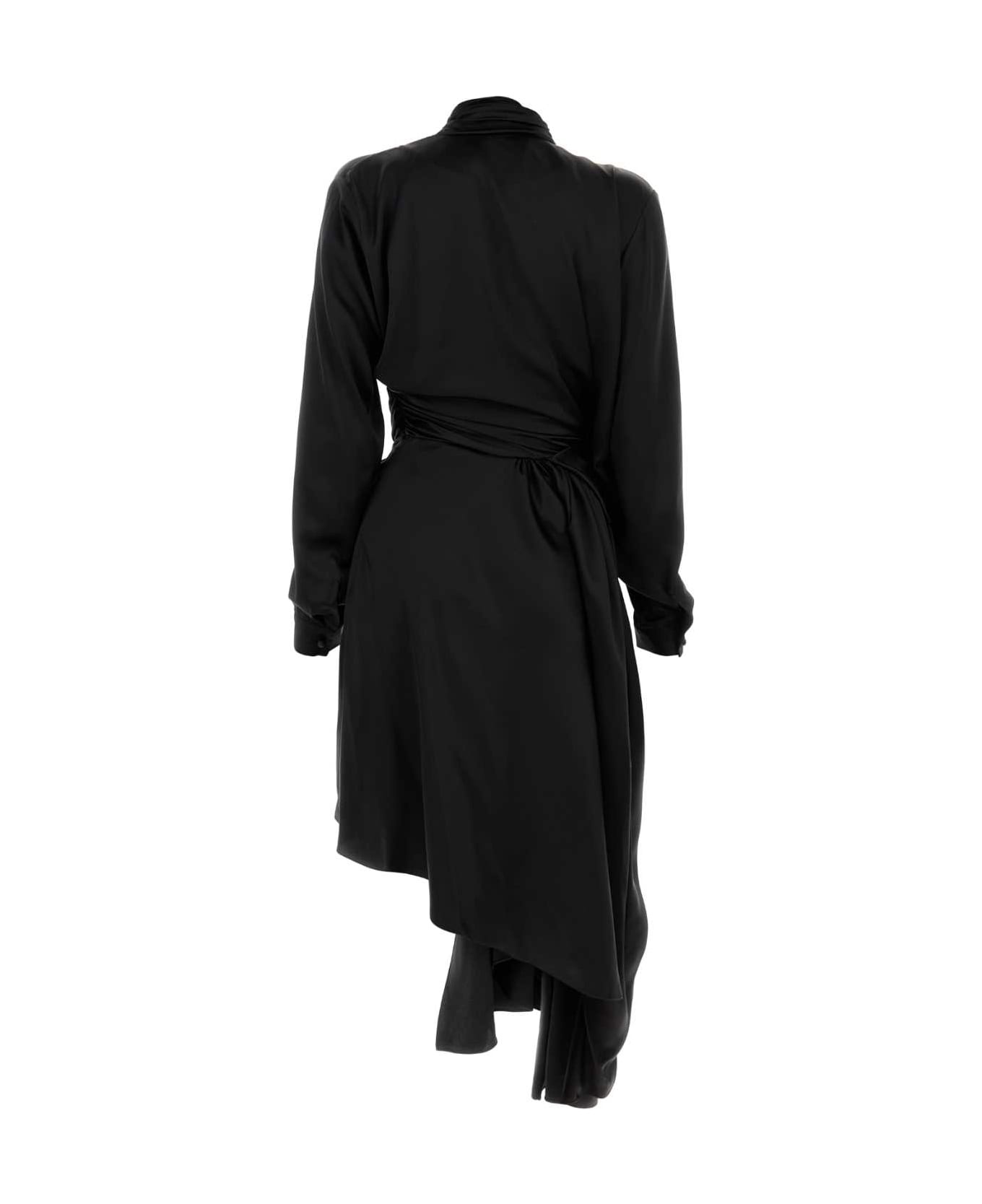 Black Satin Dress - 2