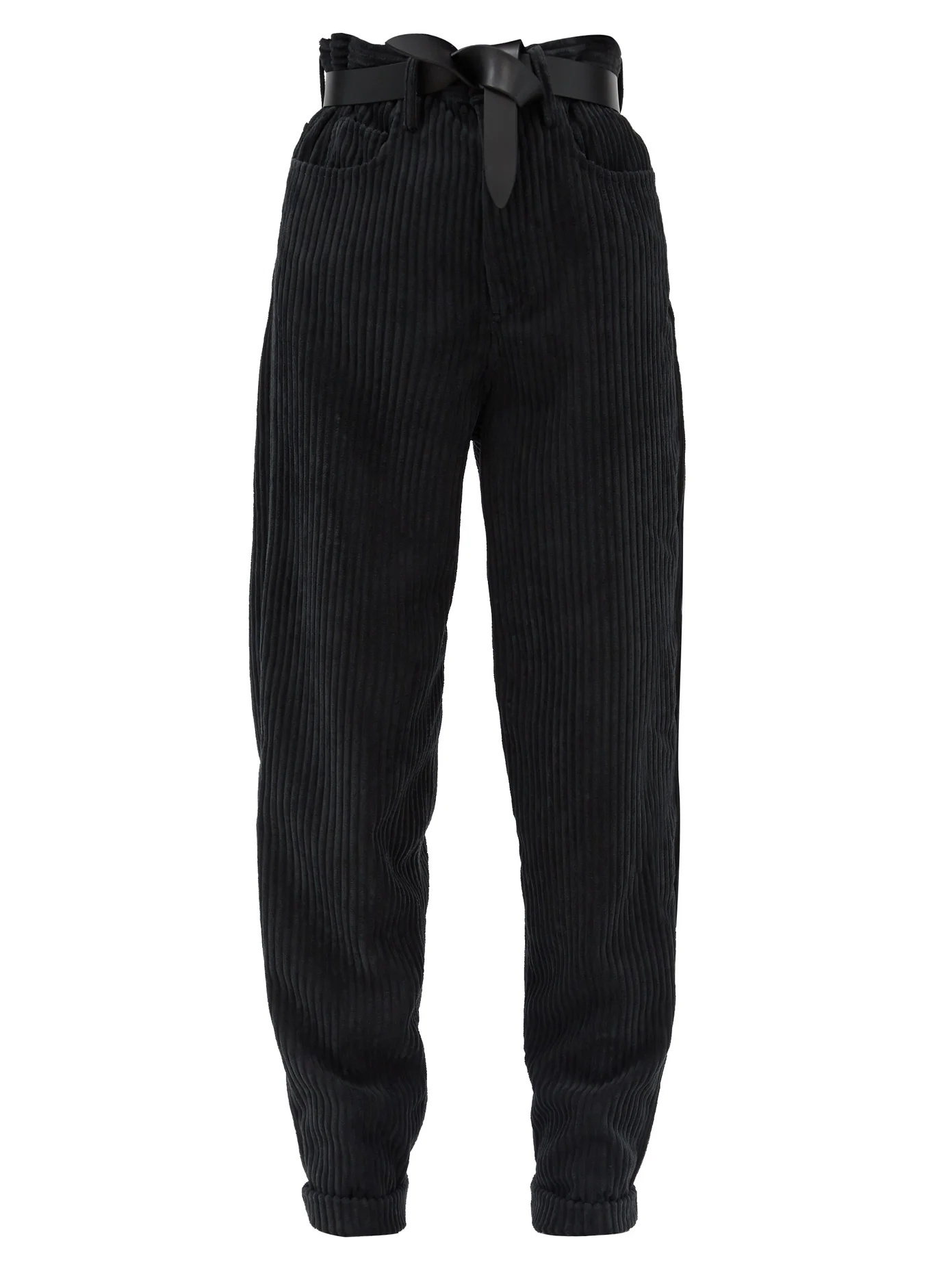 Decorsy high-rise tapered corduroy trousers - 1