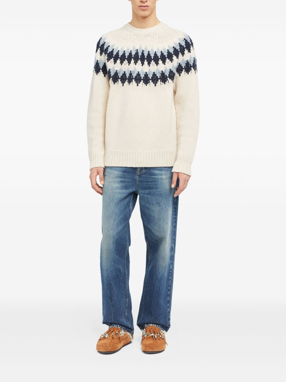 fairisle-pattern crew-neck sweater - 2