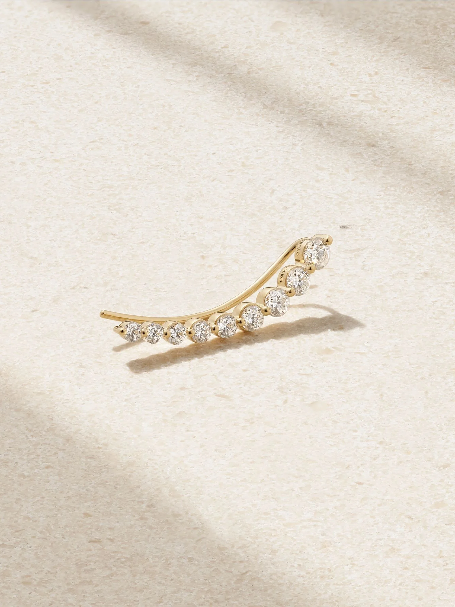 18-karat gold diamond single earring Gold - 1