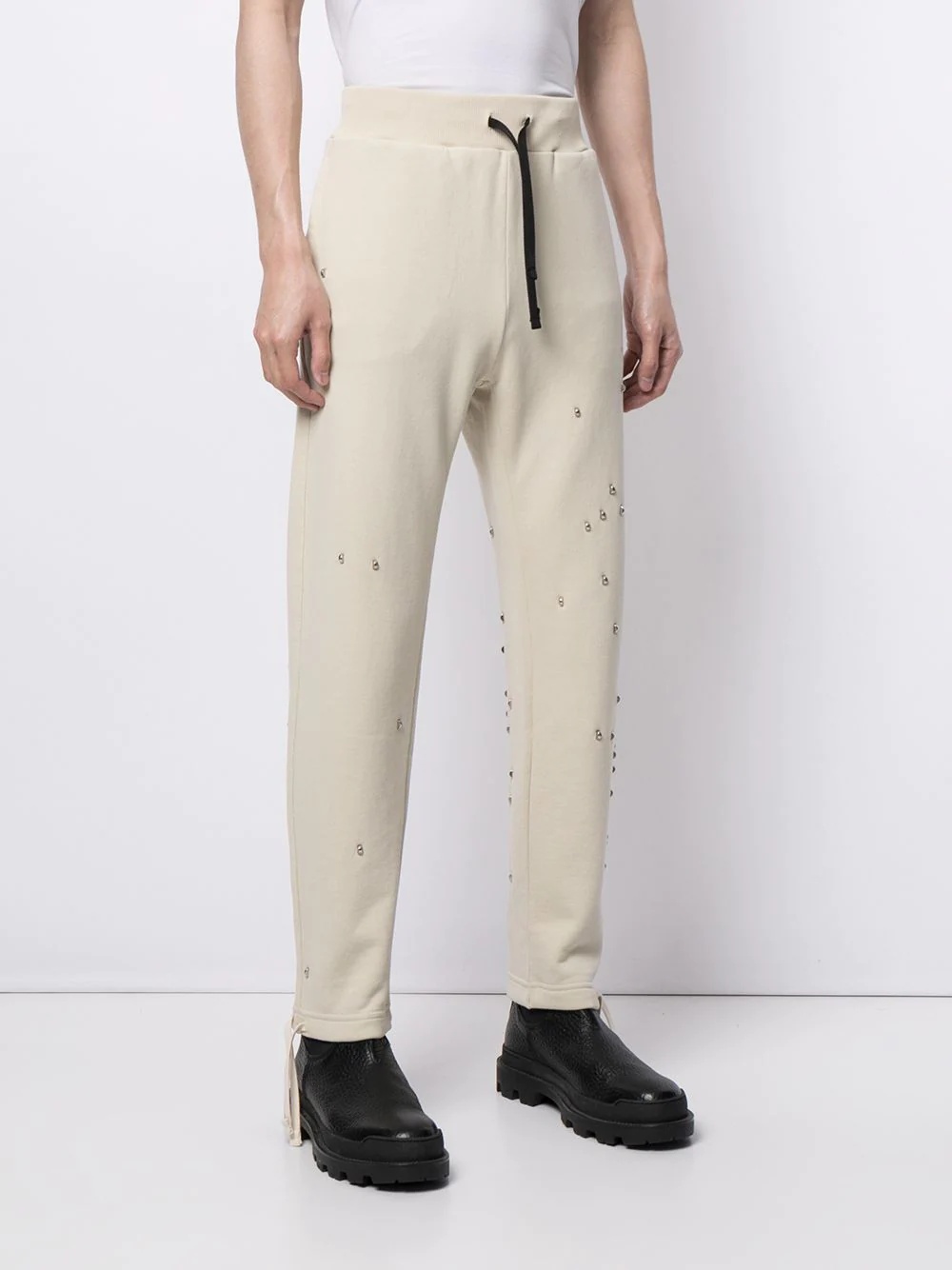 slim-cut studded track pants - 3