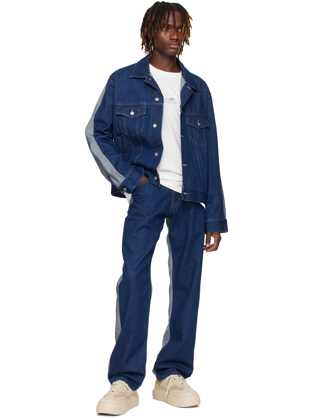Navy Five Pocket Jeans - 4