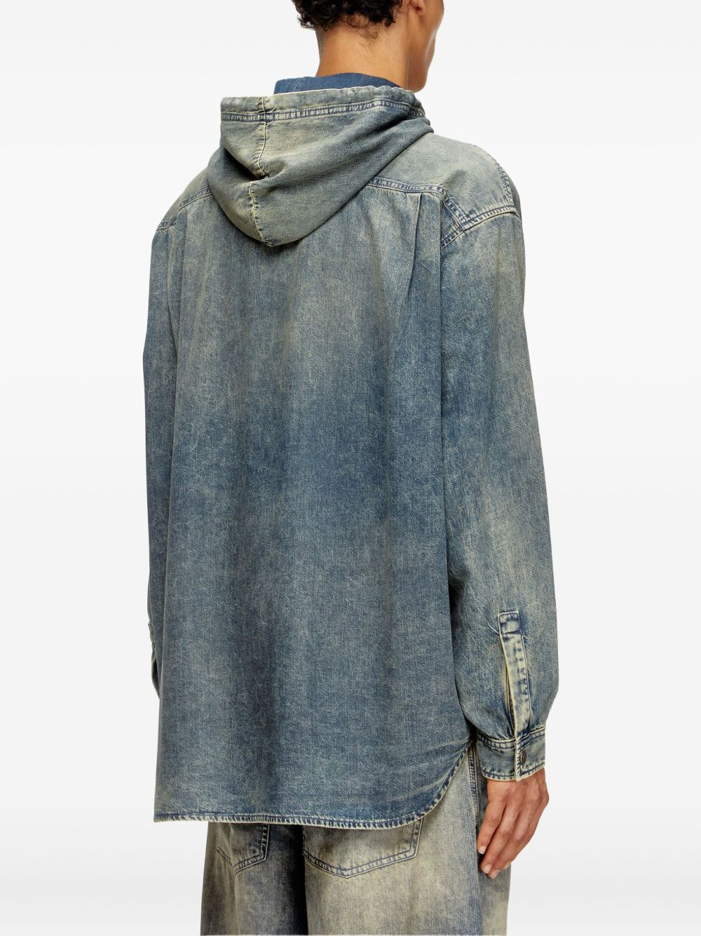 hooded denim shirt - 4