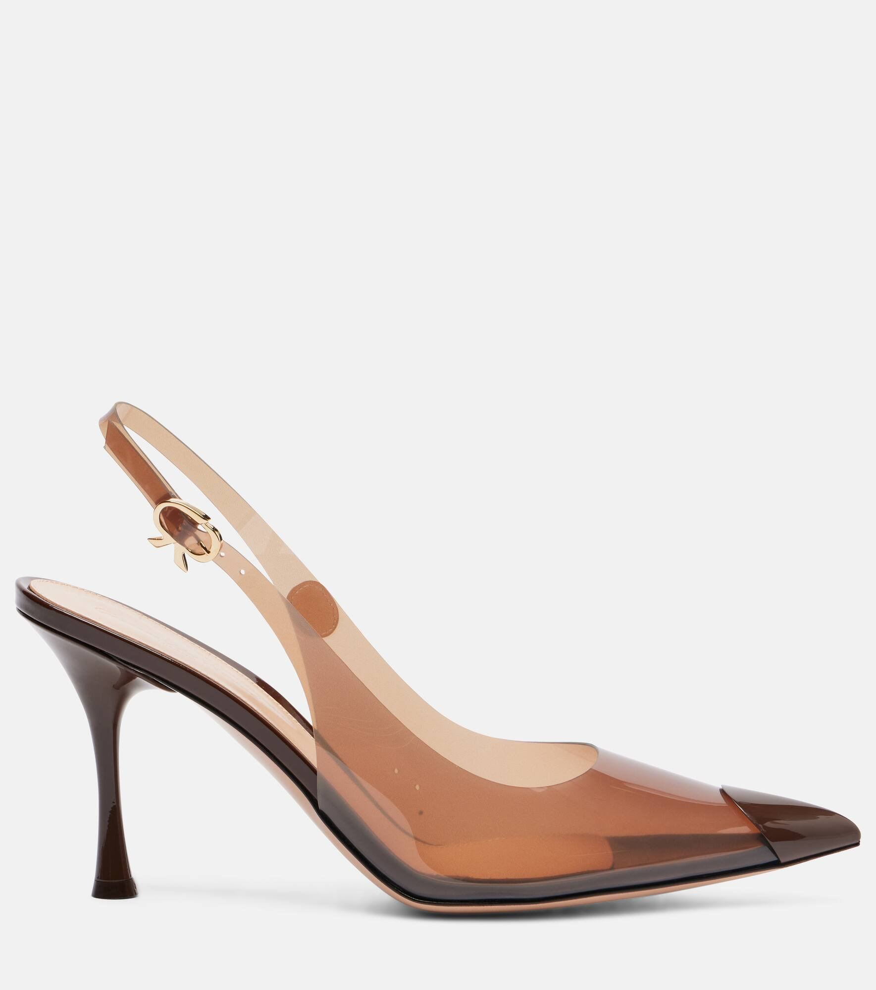 Diana 95 leather-trimmed slingback pumps - 4
