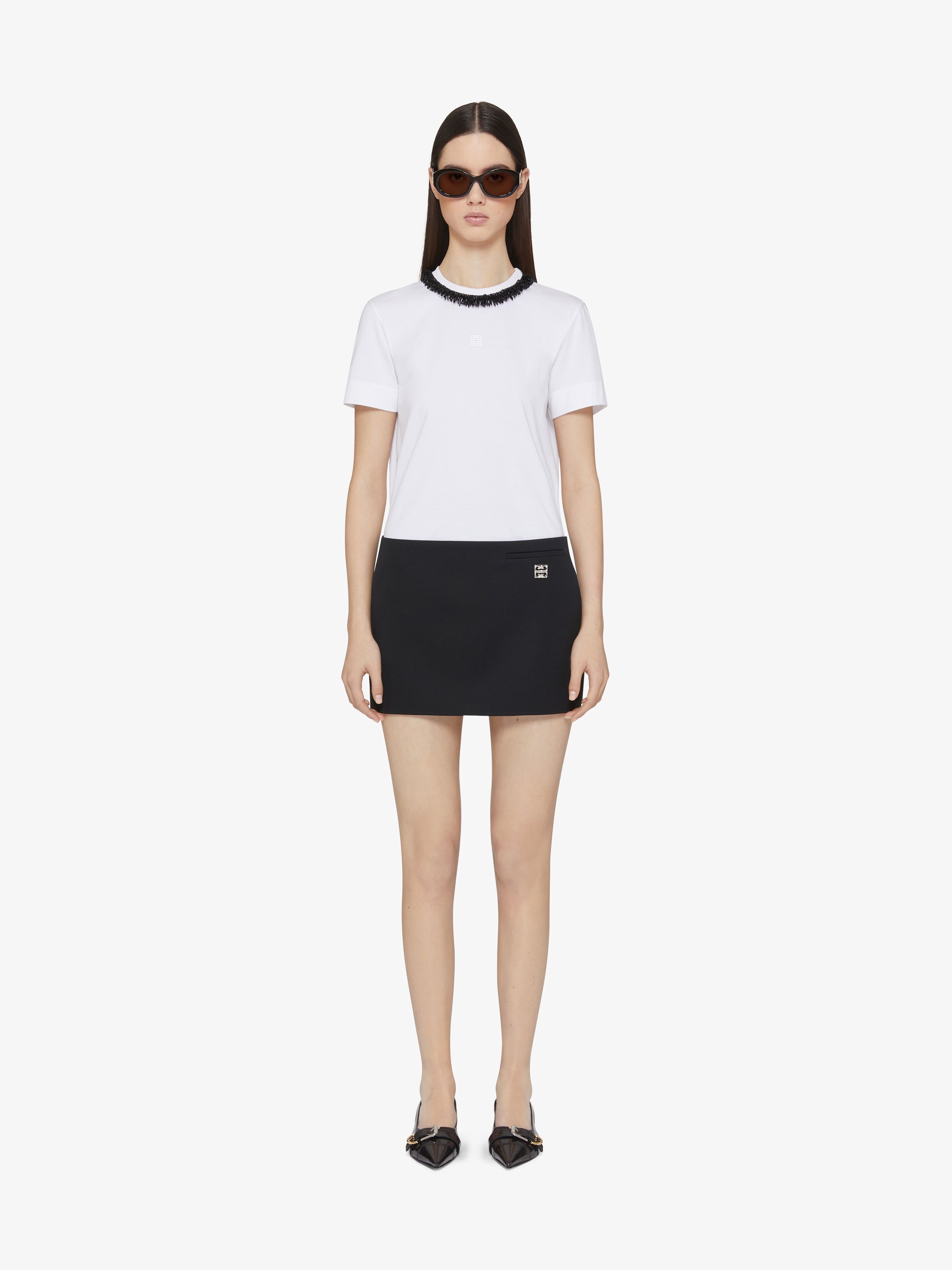SLIM FIT T-SHIRT IN EMBROIDERED COTTON - 3