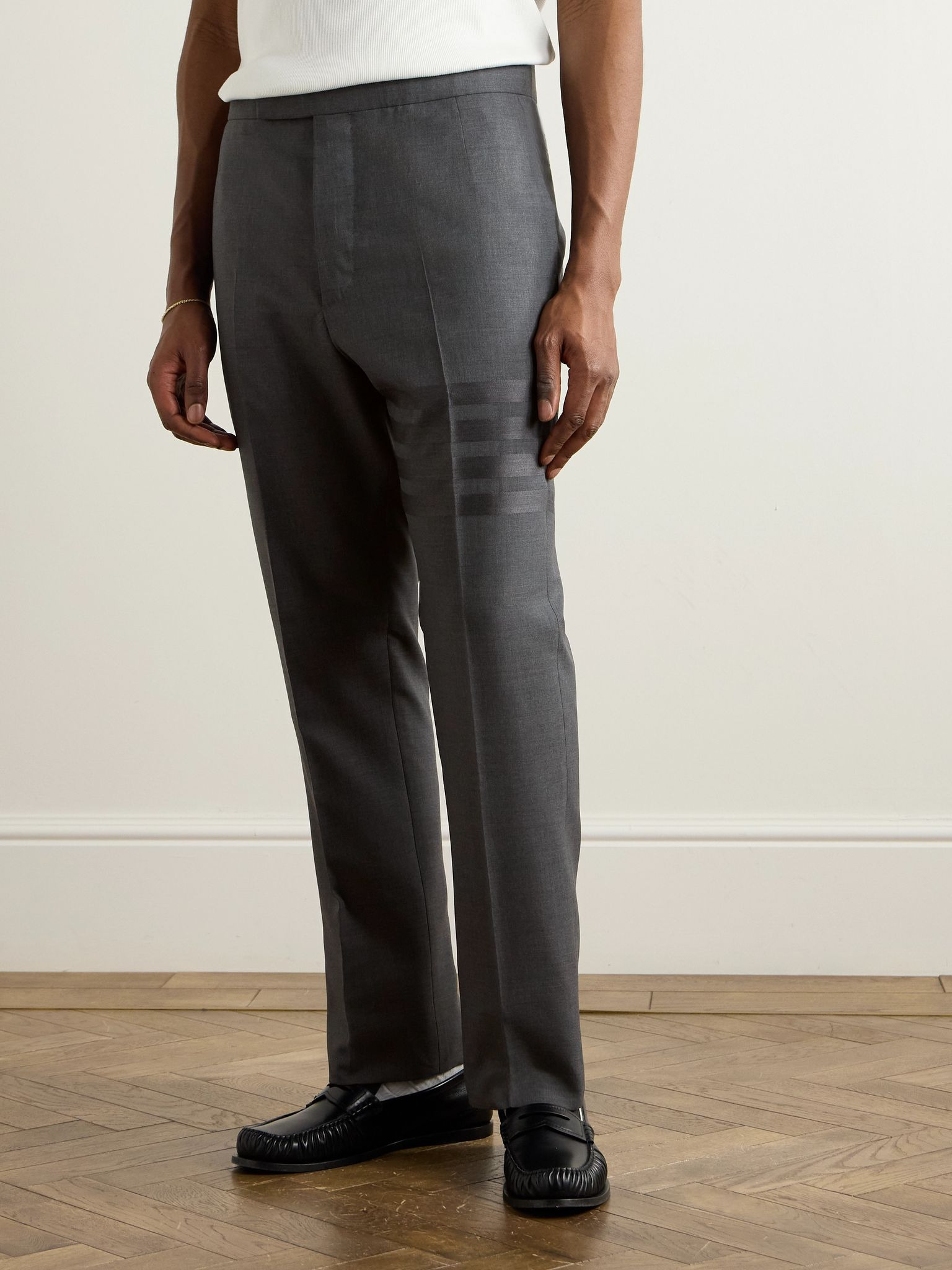 Slim-Fit Straight-Leg Pleated Wool Trousers Dark gray - 3