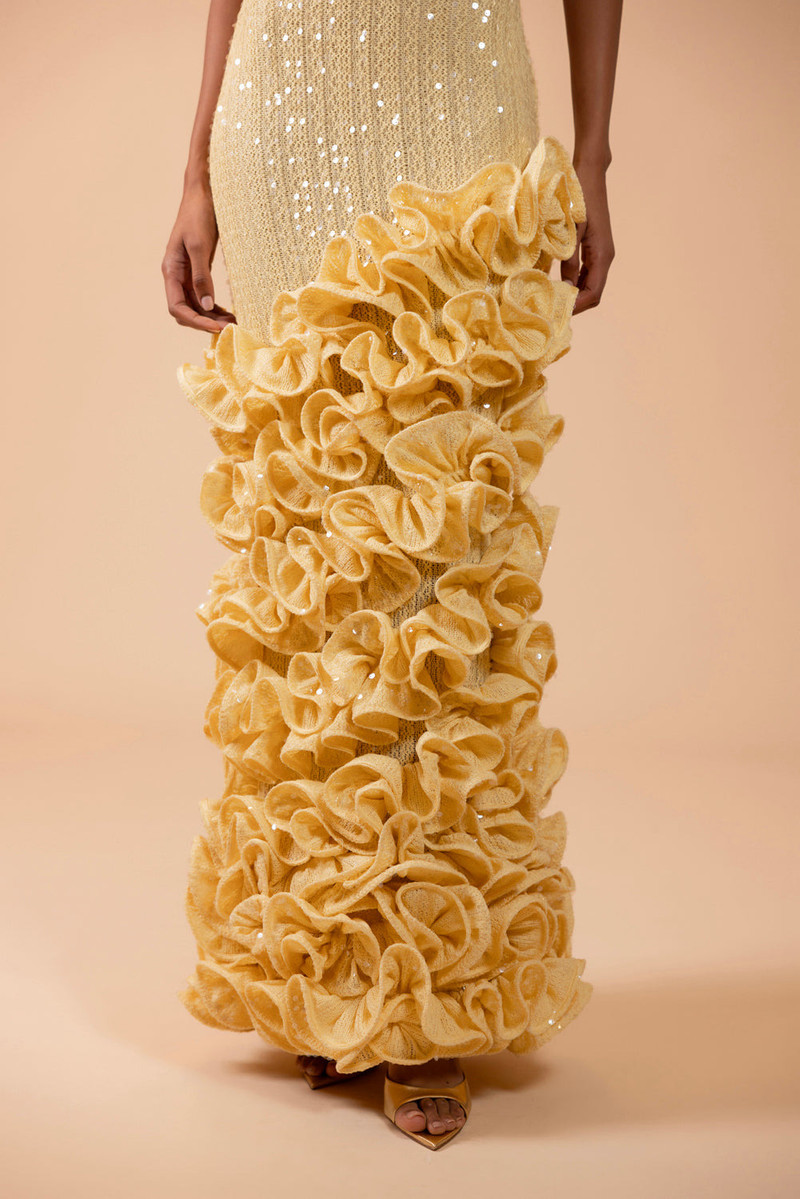 IARA CROCHET RUFFLE MAXI DRESS (RUNWAY) 4