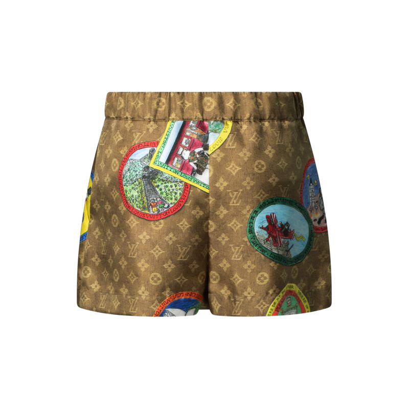 Monogram Cat Stamp Shorts 3