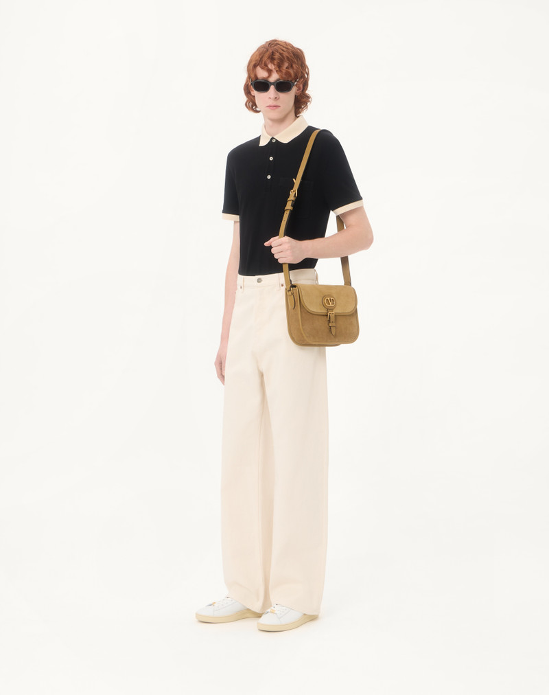 Valentino VALENTINO POLO SHIRT IN COTTON PIQUET WITH VGOLD outlook
