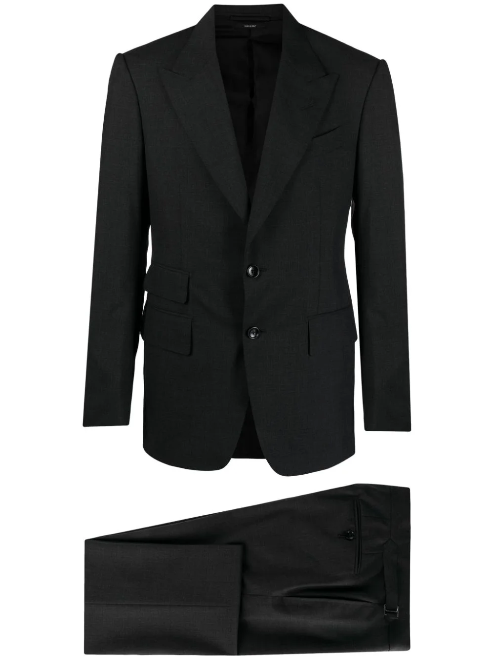 single-breasted wool suit - 1