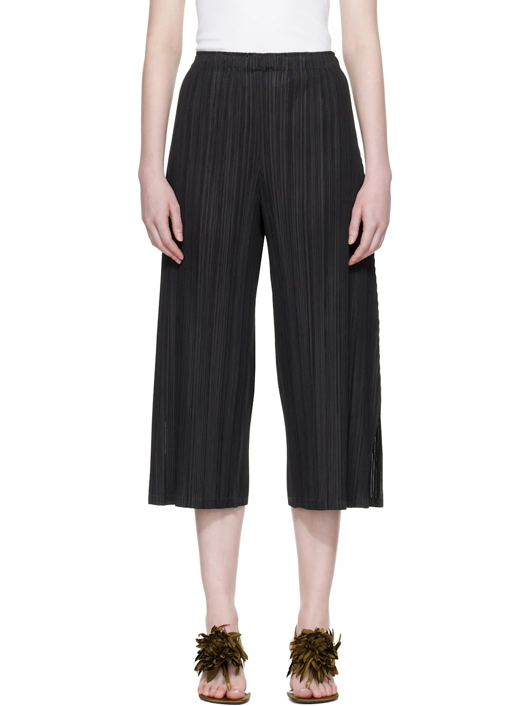 Black Mellow Pleats Trousers - 1
