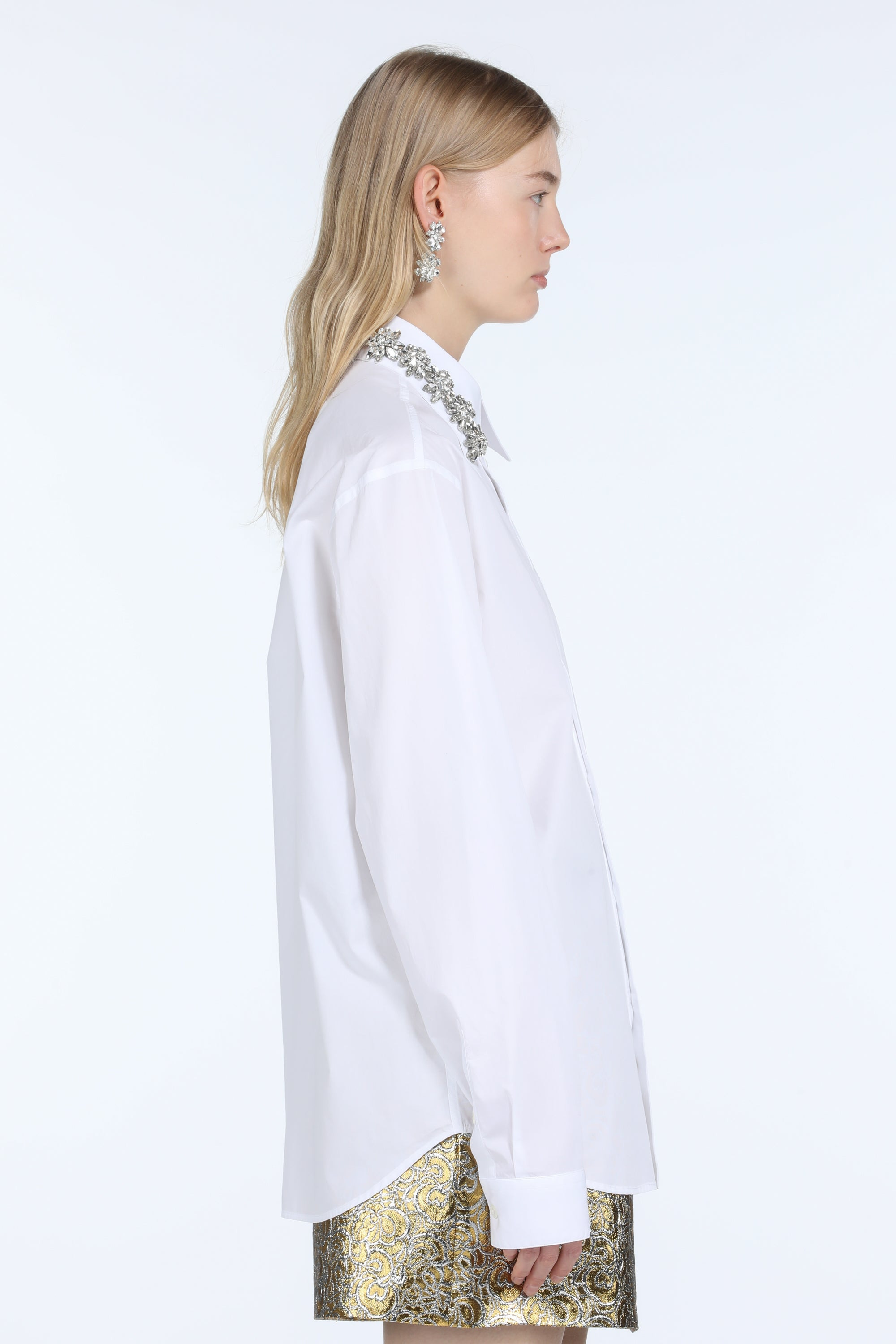 CRYSTAL-EMBELLISHED COTTON SHIRT - 3