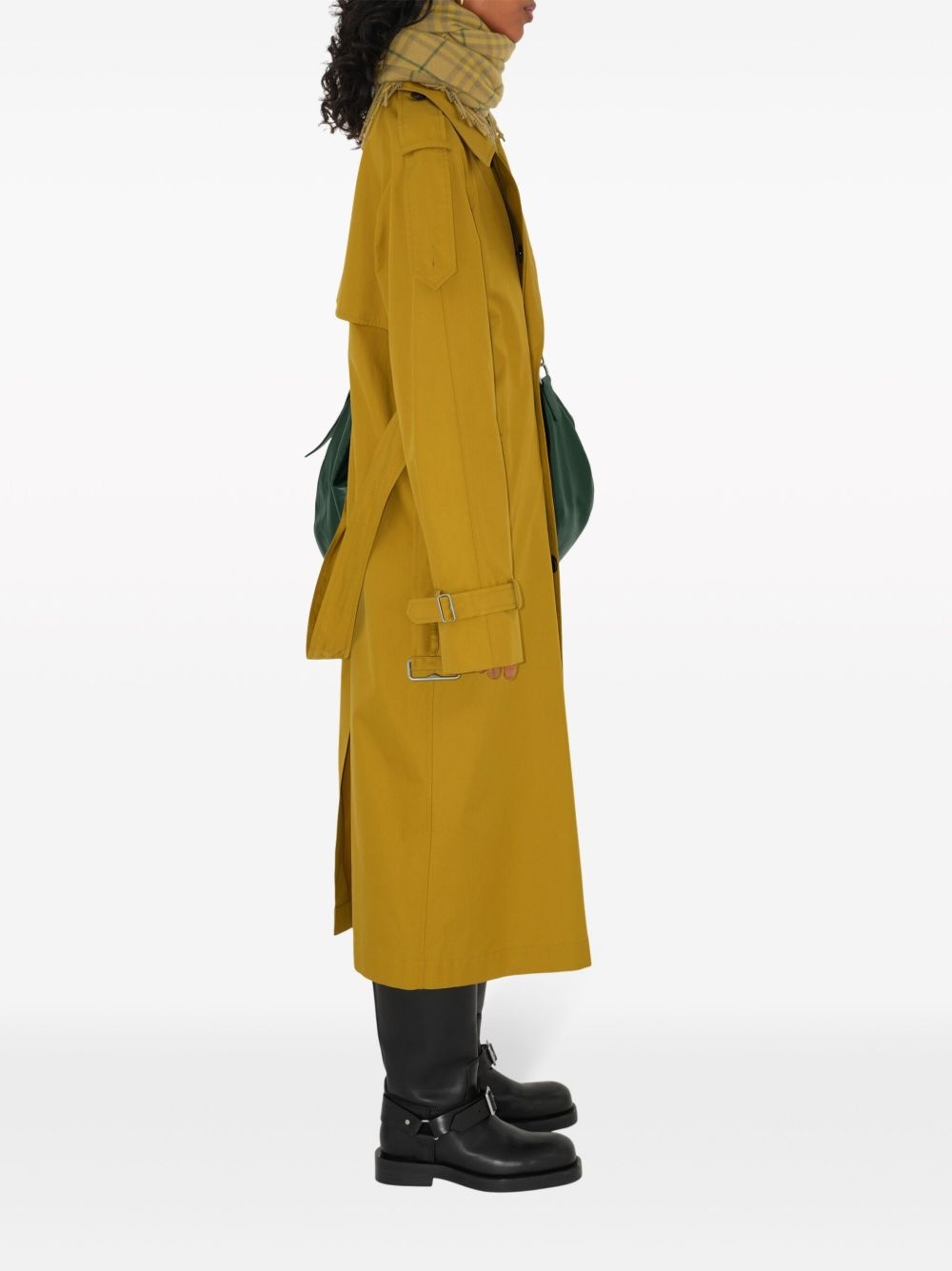long gabardine cotton trench coat - 3
