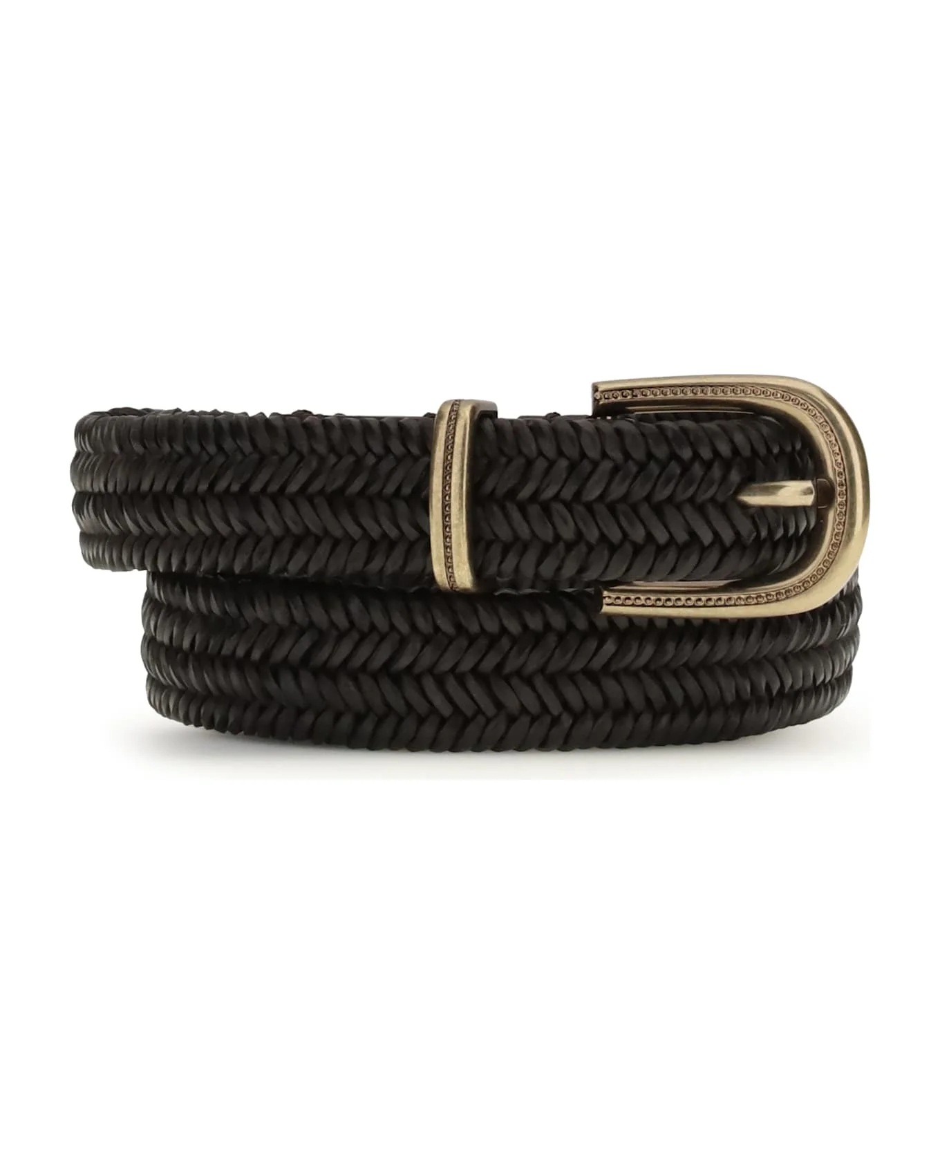 Braided Stretch Leather Belt - 1