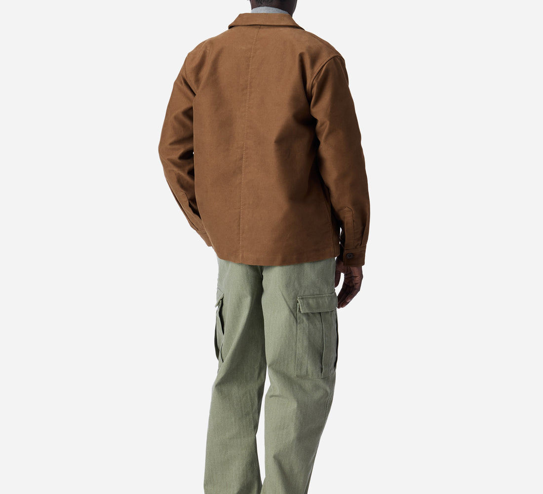 French Work Jacket - Brown Moleskin - 4