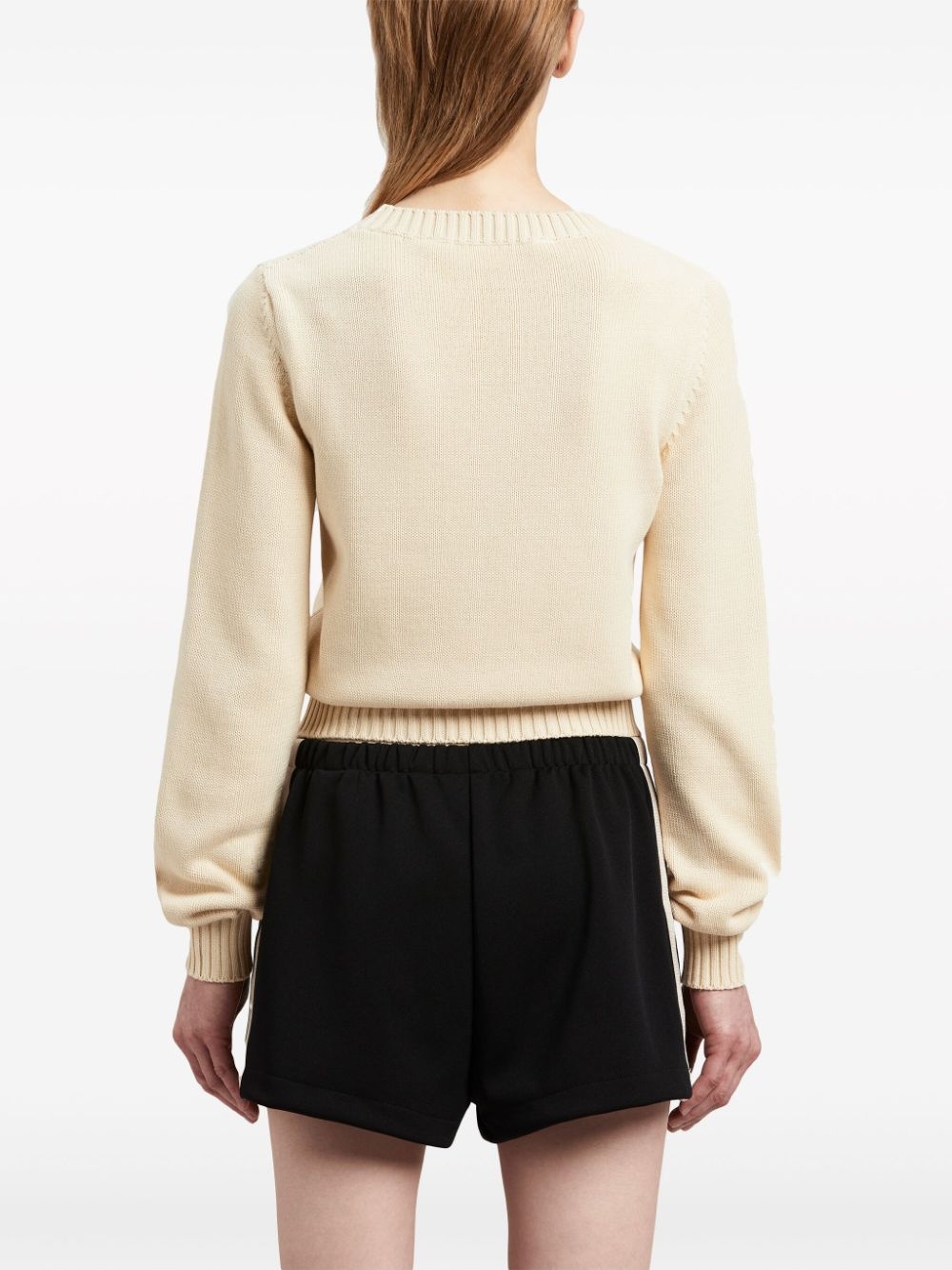 logo-embroidered cotton jumper - 5