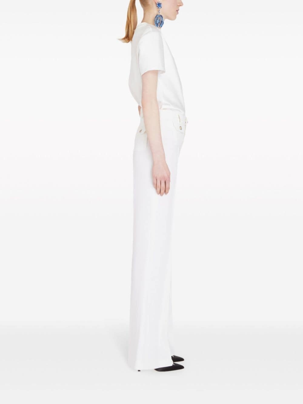 flared wool trousers - 3