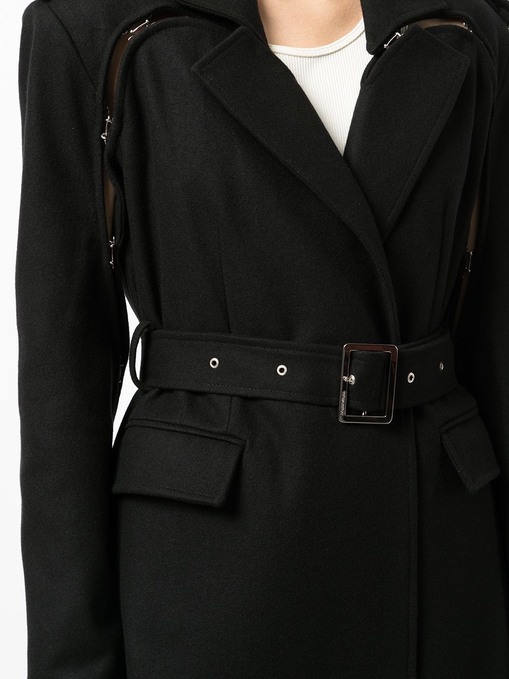 belted long trench coat - 5