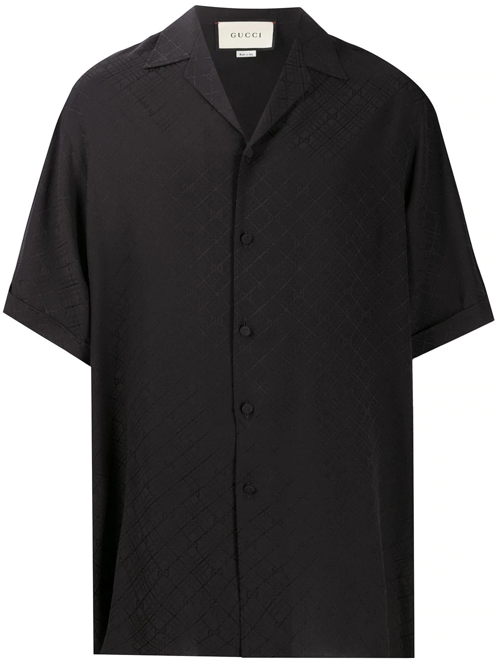 logo-jacquard silk shirt - 1