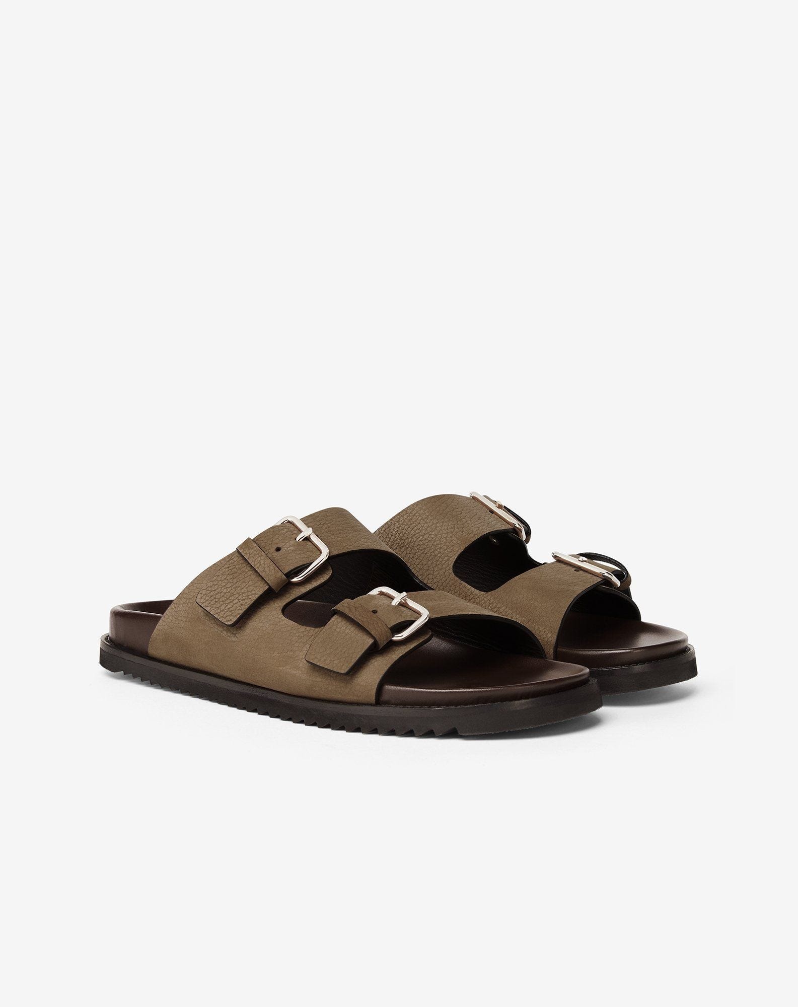 Taupe leather sandals - 2