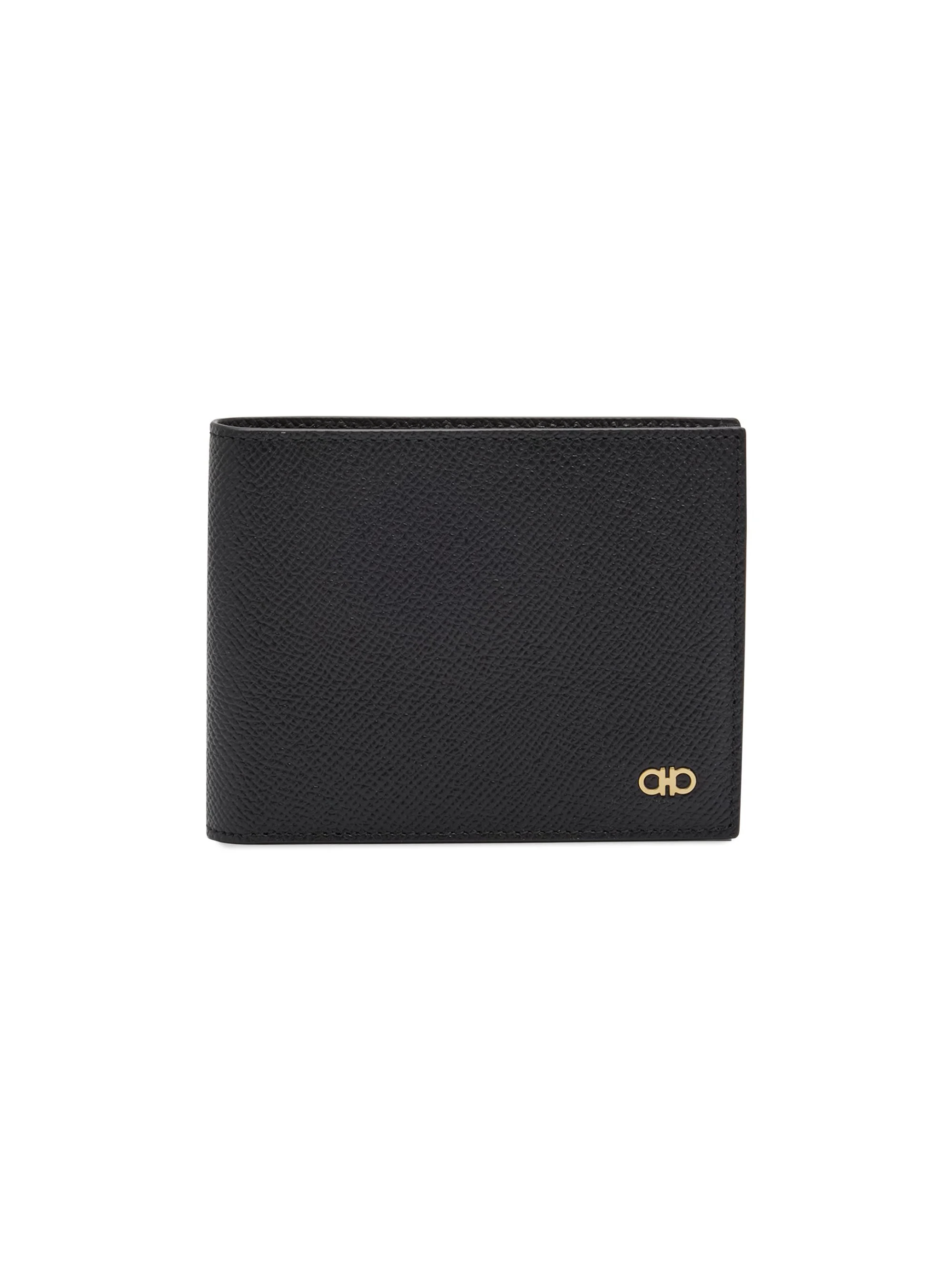 Men's Gancini Grain Leather Bifold Wallet - Black - 1