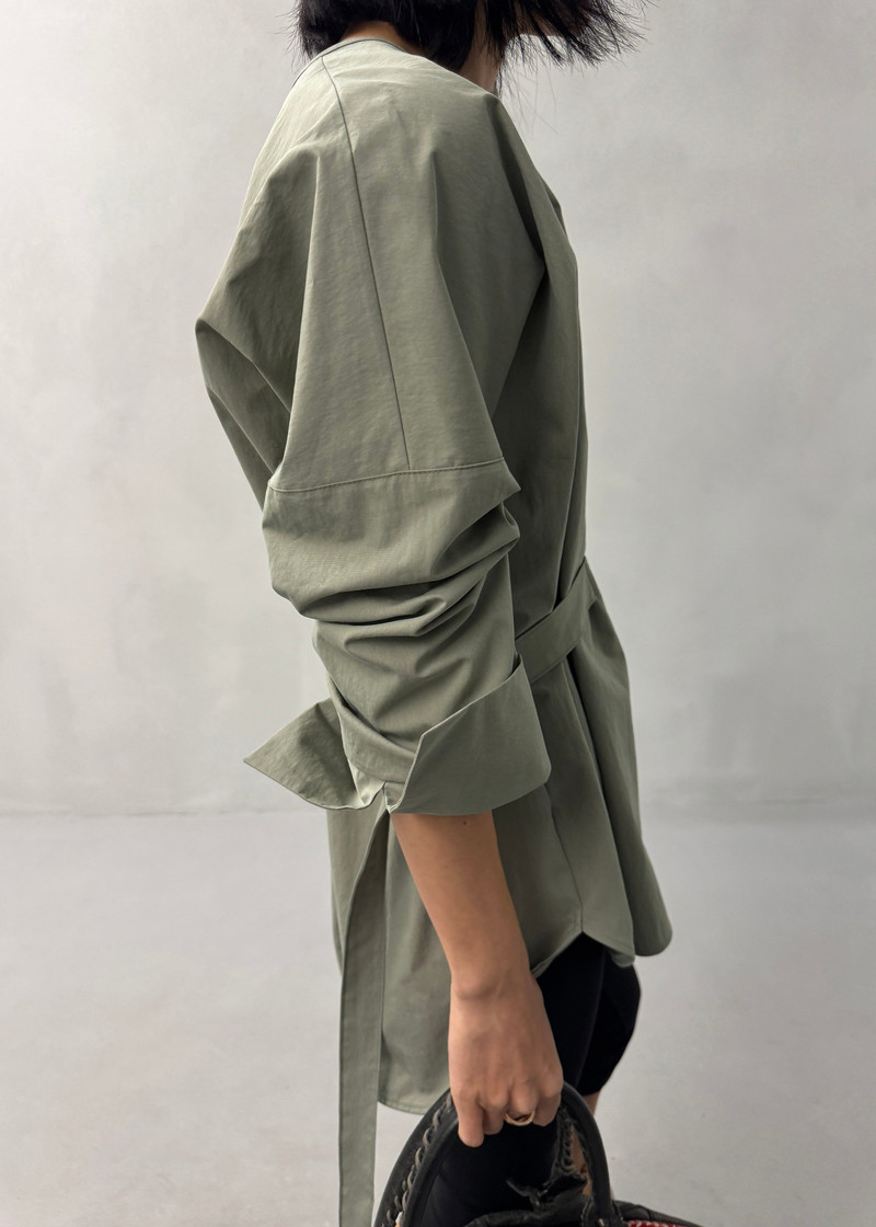 Ames Belted Top - Sage 5