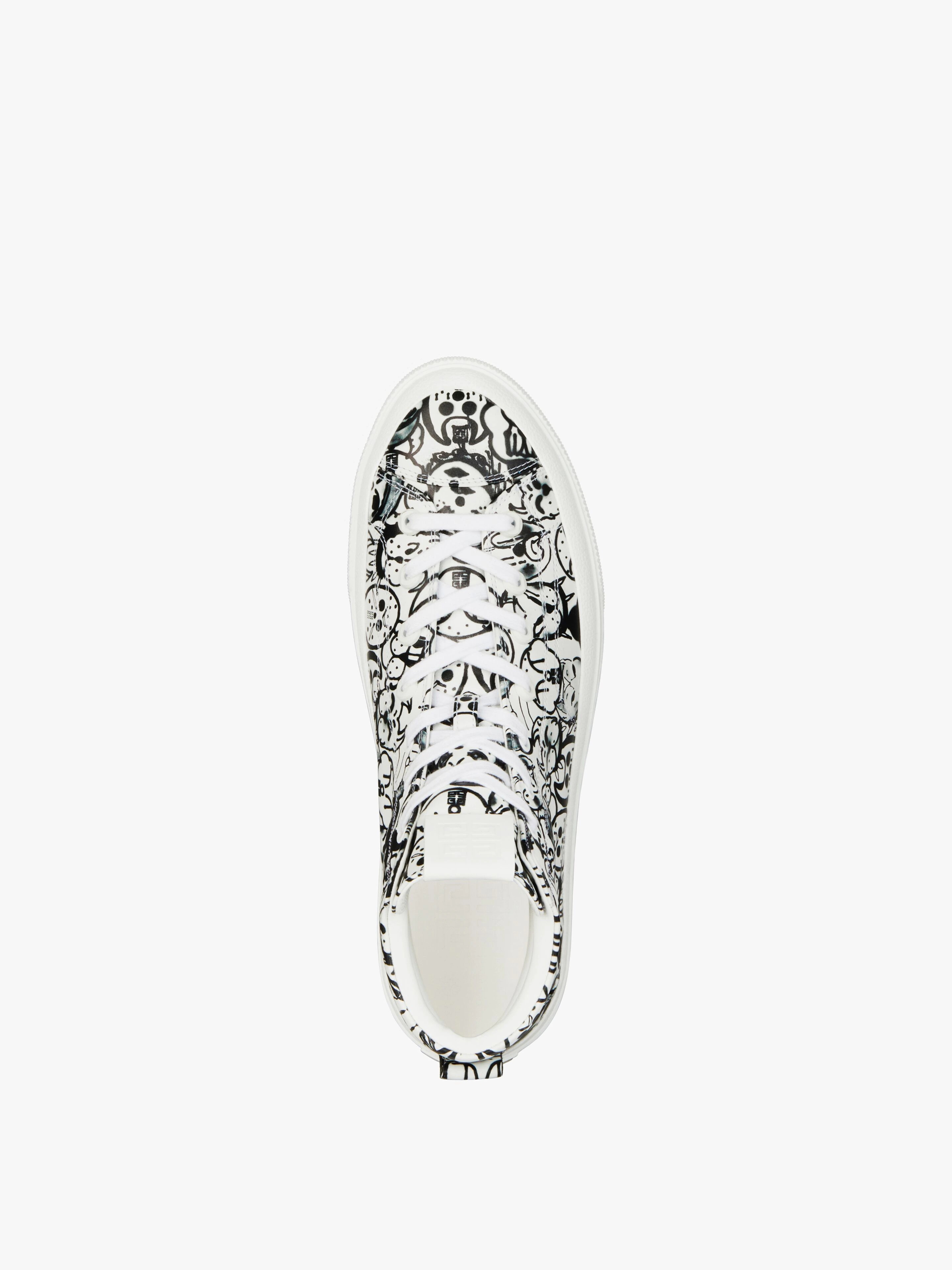 HIGH CITY SNEAKERS IN LEATHER WITH TAG EFFECT PRINTS - 4