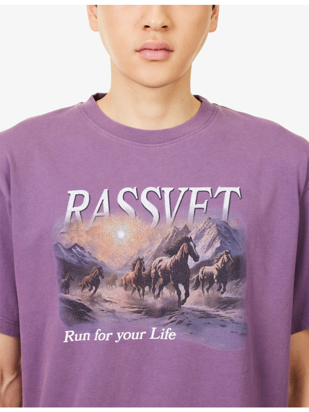 Horses Graphic Print Cotton T-Shirt - 5