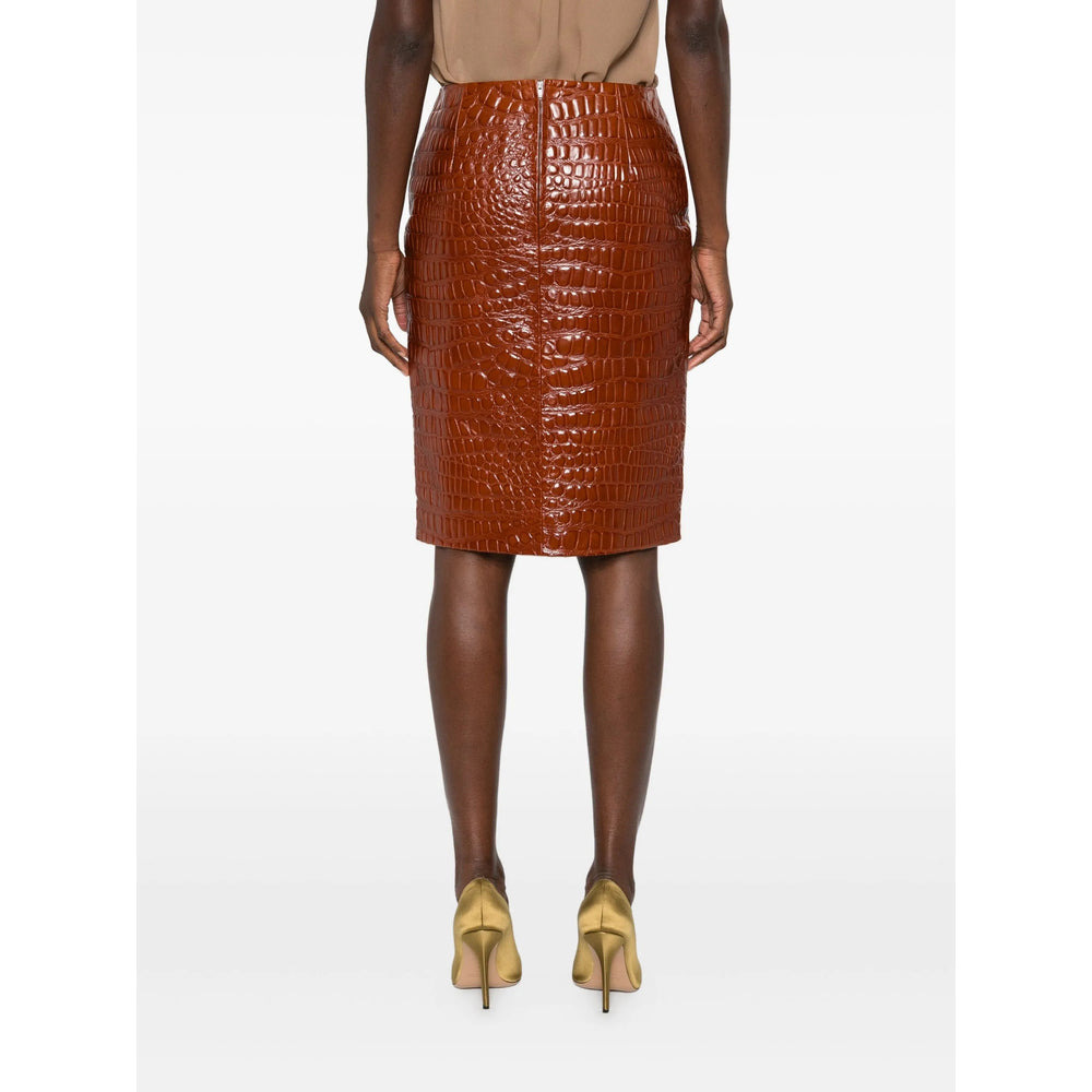 Saint Laurent Brown Skirts - Pencil Skirts Women - 2