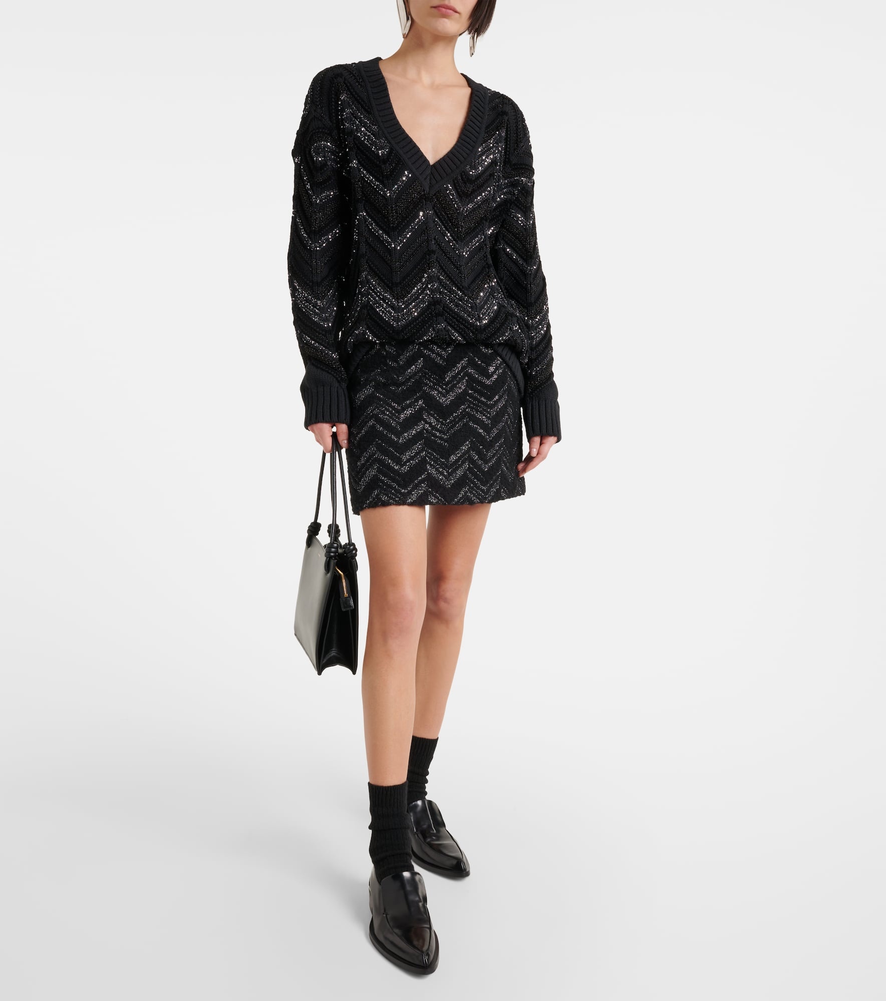 Zig Zag sequined oversized sweater - 2